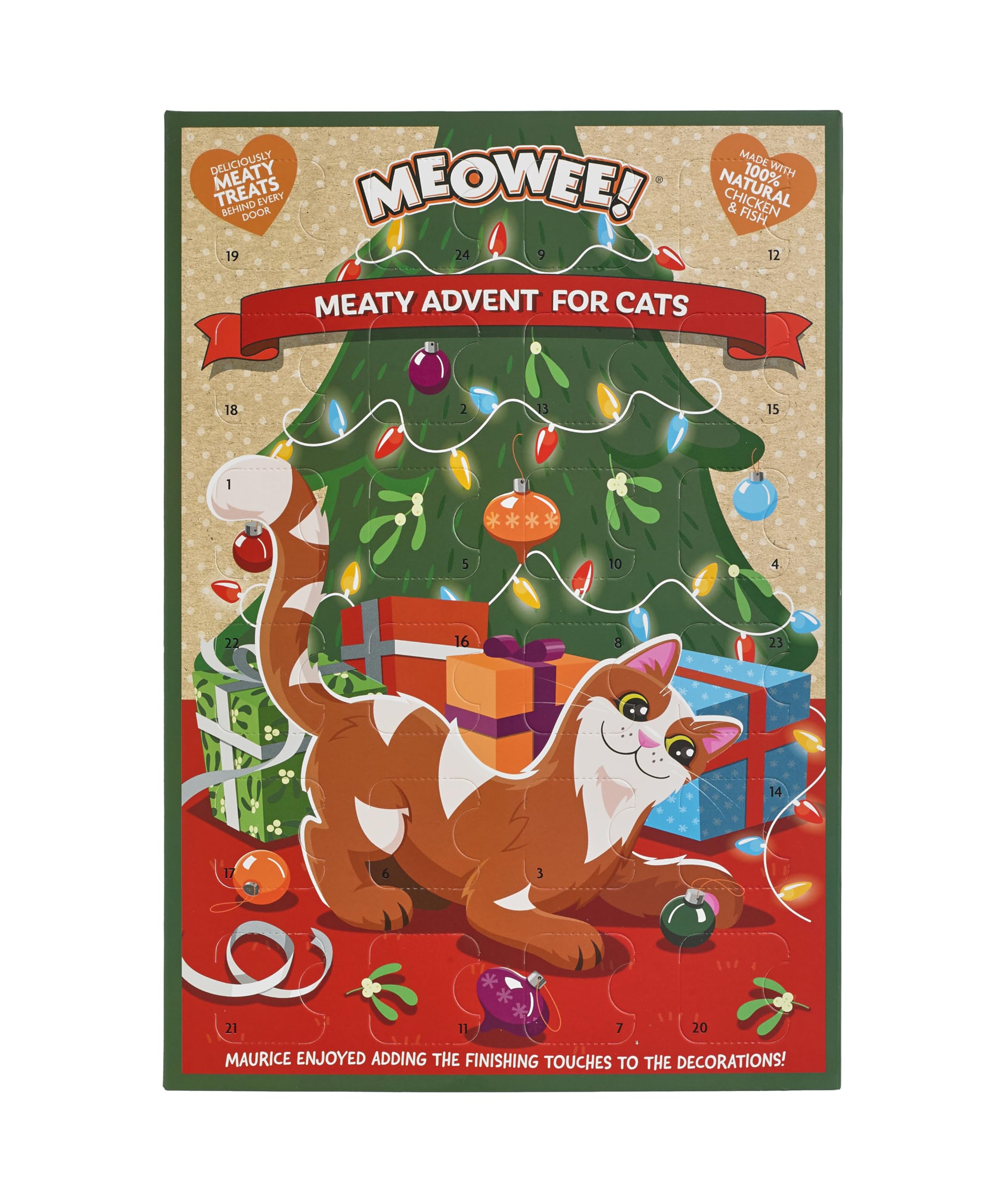 Meowee! Christmas Cat Advent Calendar - 24 Tasty Chicken & Tuna Treats