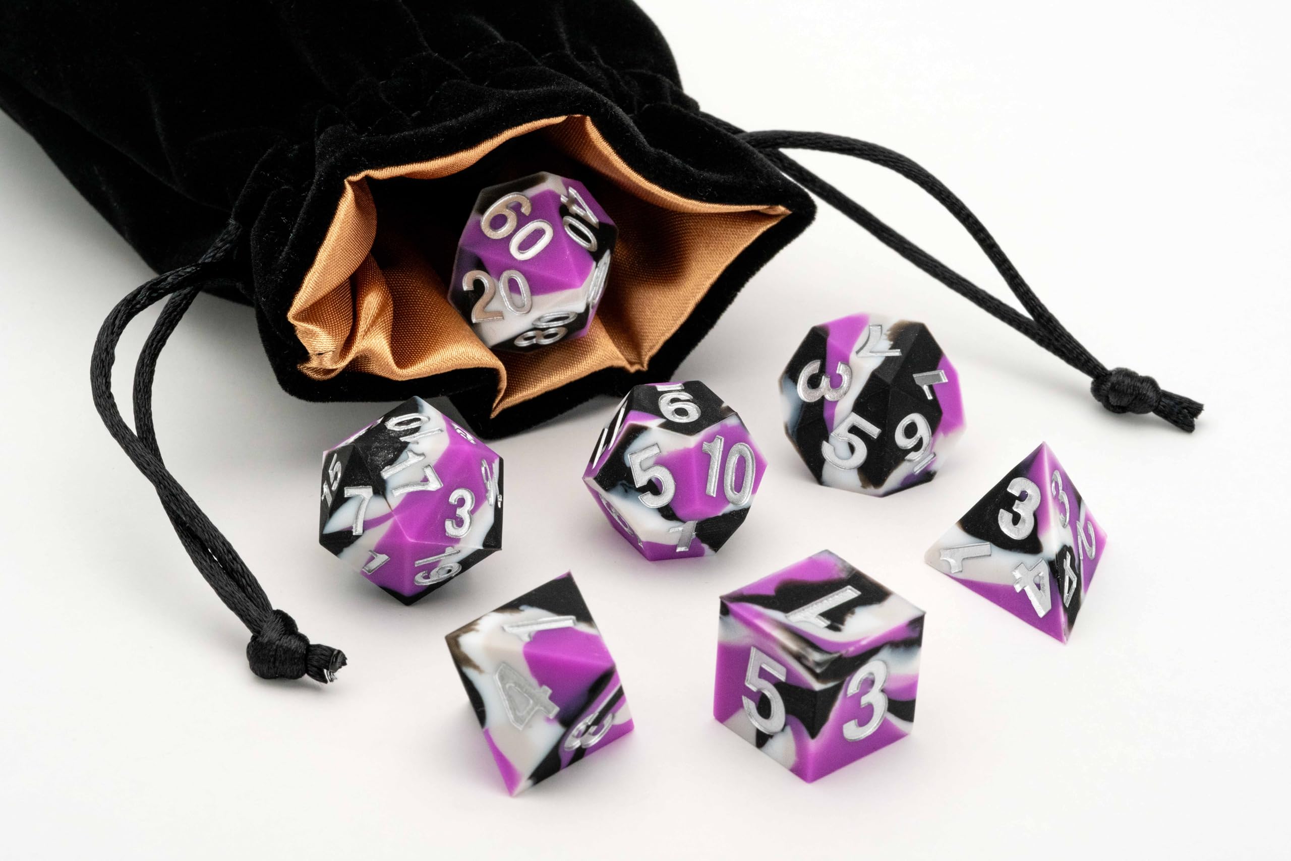 Metallic Dice Games FanRoll Pride Sharp Edge Silicone Rubber Dice Set 16mm 3