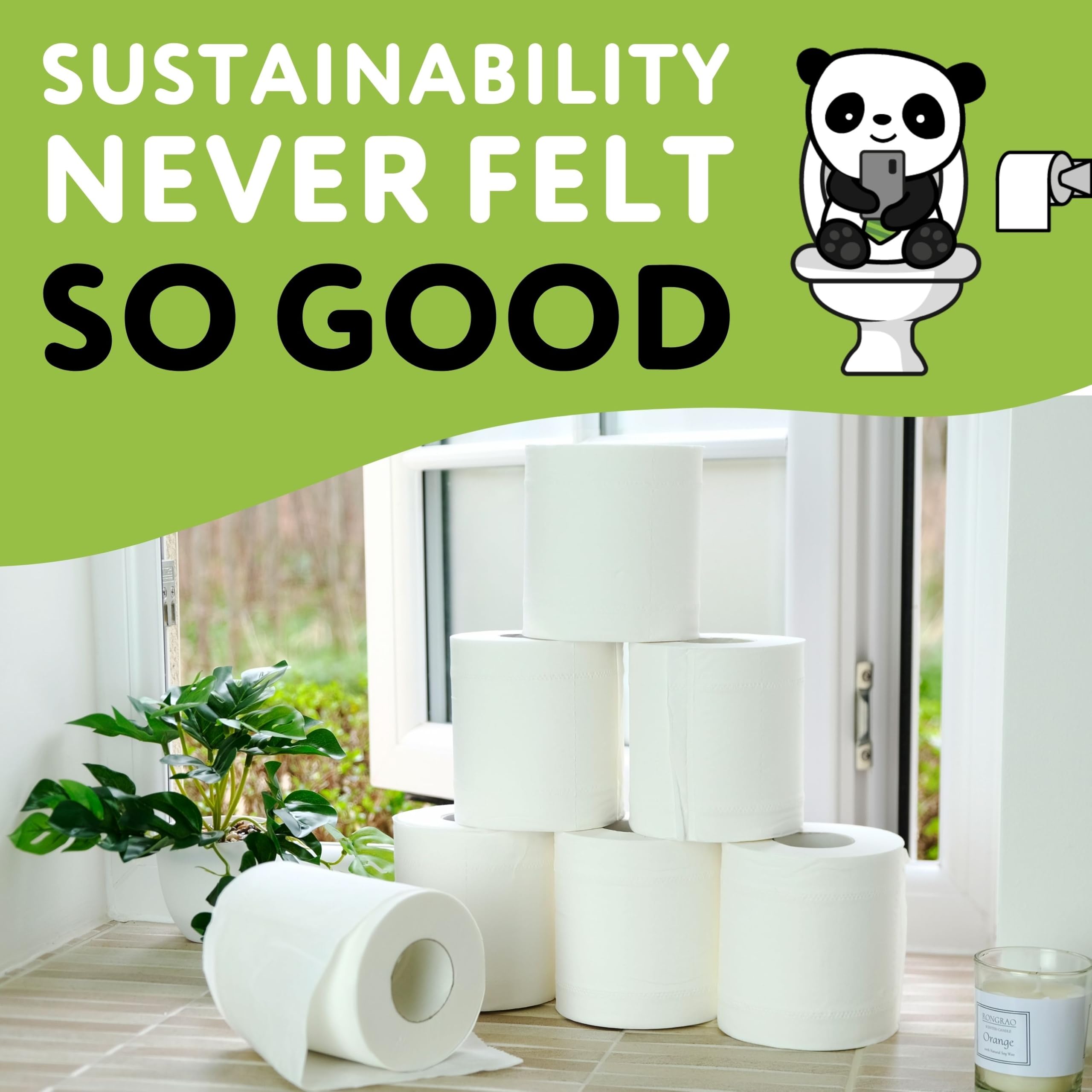 The Cheeky Panda - Bamboo Toilet Paper 9 Rolls | Plastic-Free, FSC-Certified, Hypoallergenic 15