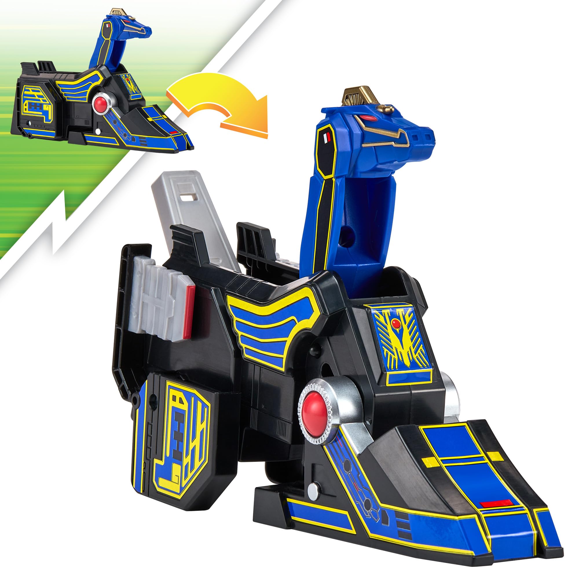 Power Rangers Blue Ranger Unicorn Thunderzord Action Figure - Combinable, Missile Launcher, Ages 4+