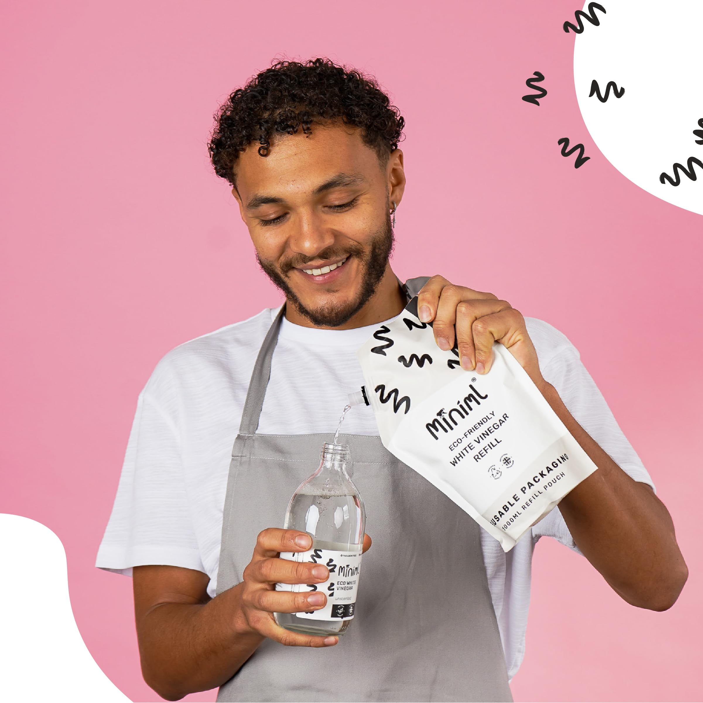 Miniml Eco White Vinegar Cleaning Unscented 1L Refill - All Natural Multi-Surface Cleaner 5