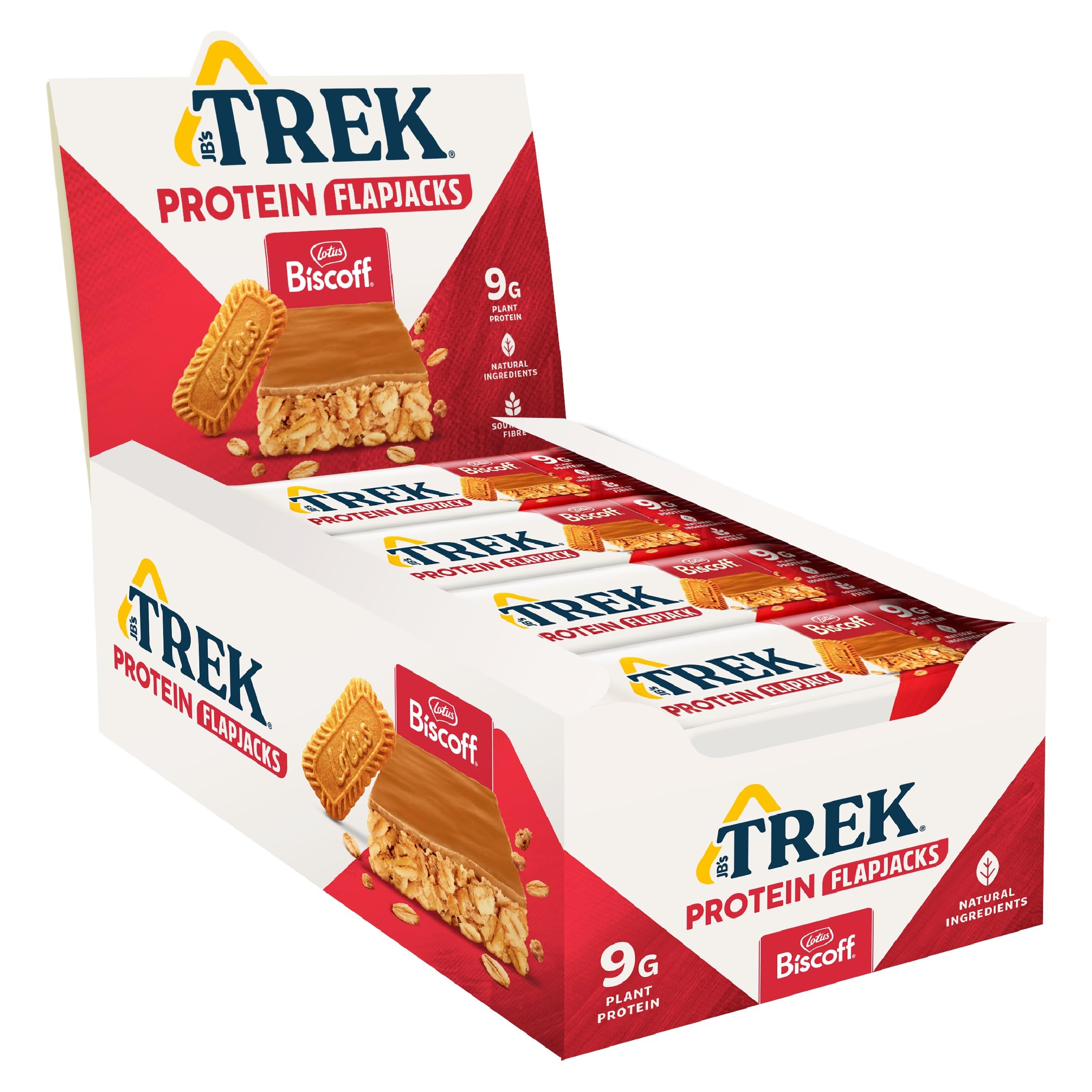 JB's TREK High Protein Flapjack Biscoff - Plant-Based Vegan Snack - 50g