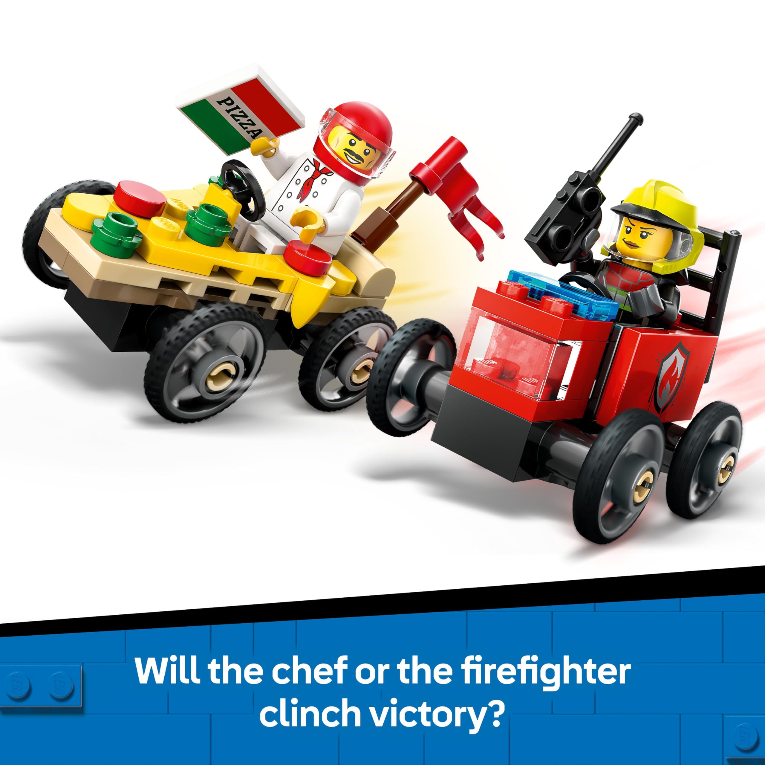 LEGO City Pizza vs. Fire Truck Race Car Pack - Building Set for 5+ Year Olds 7