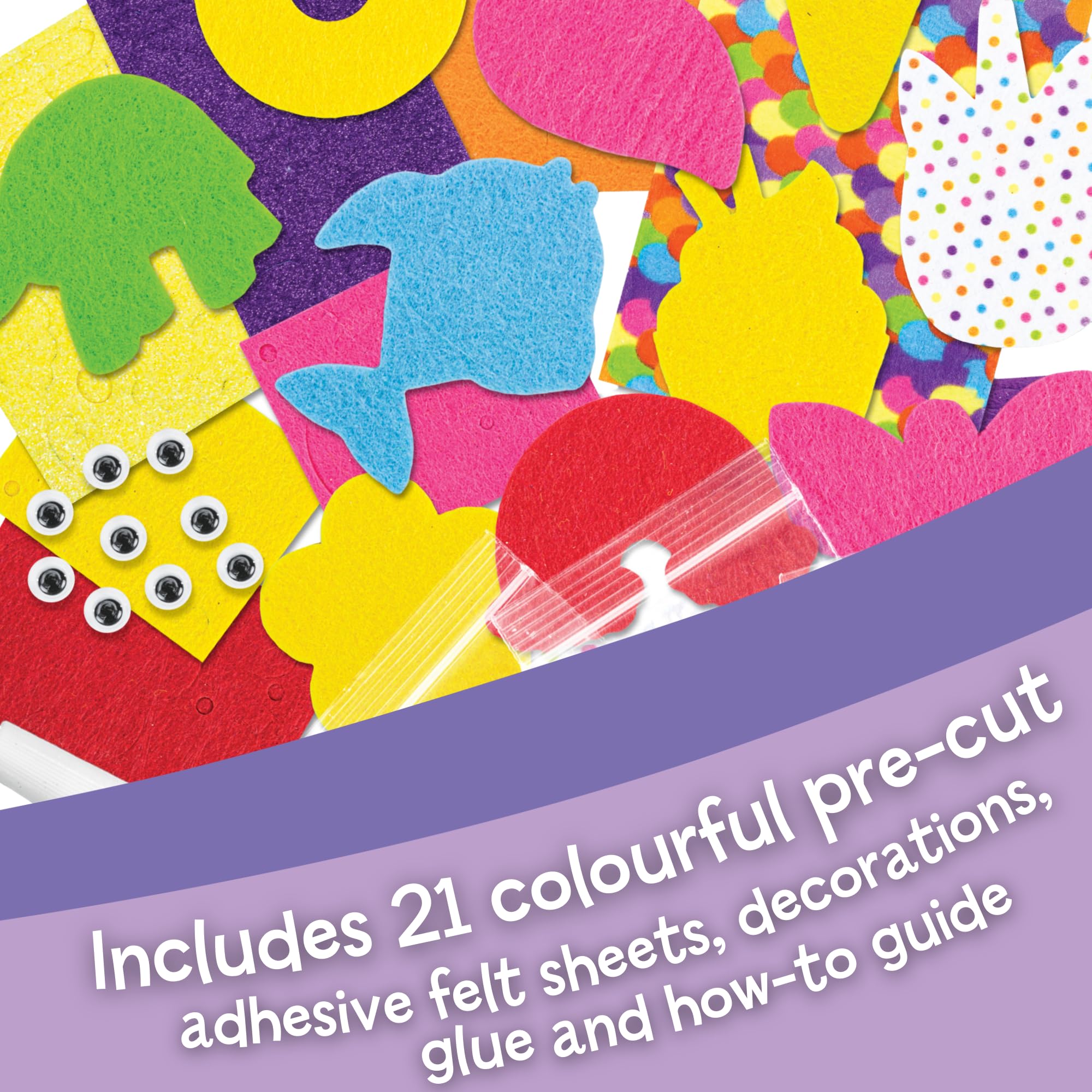 Galt Perfect Patches Arts and Crafts Kit - 10 Fun Fuzzy Felt Faces for Ages 5+ 15