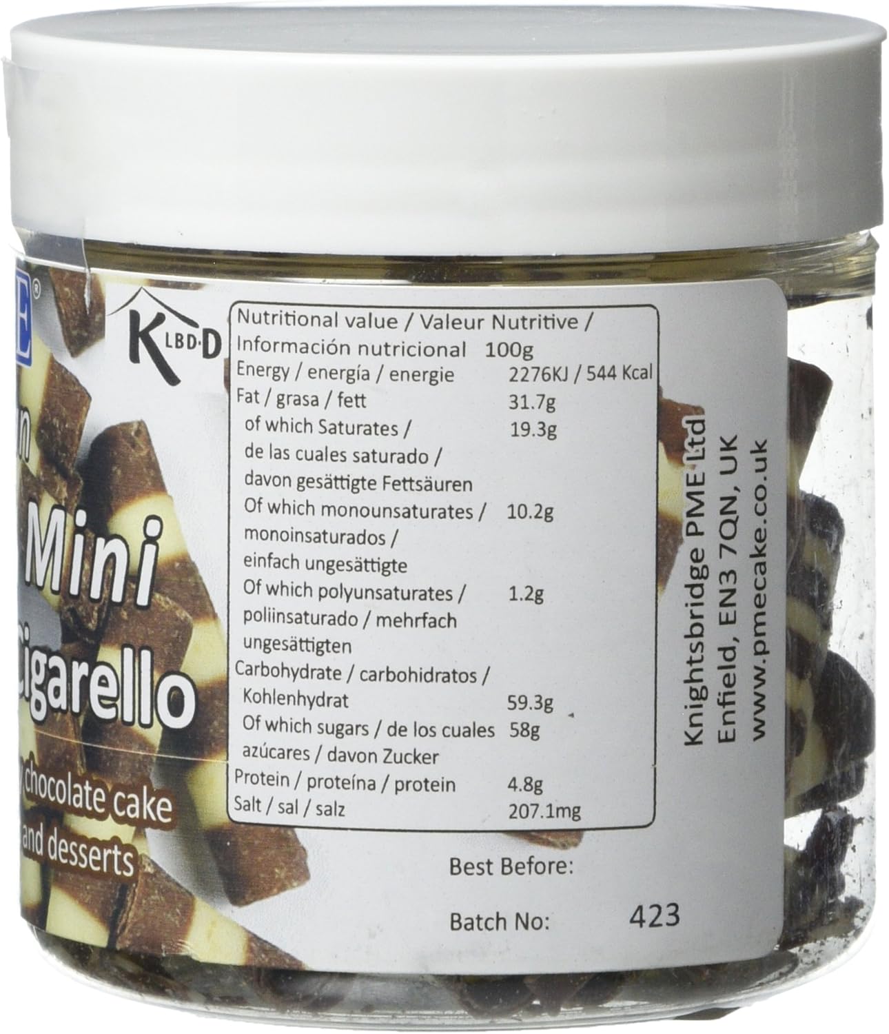 PME - Belgian Chocolate Striped Cigarellos 100 g 5