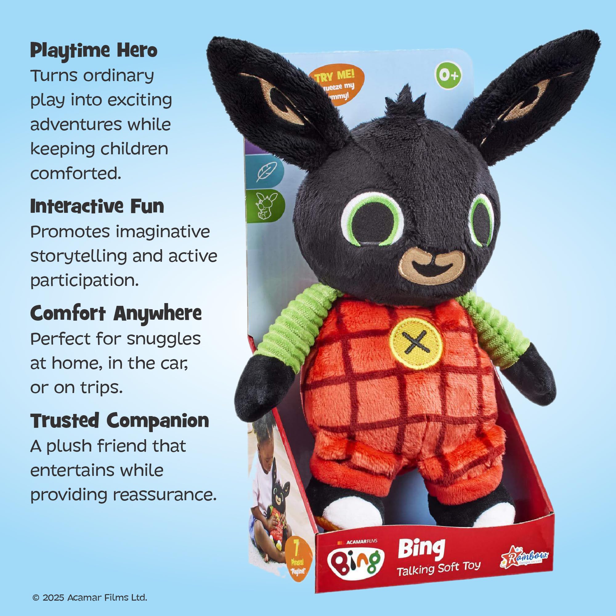 Rainbow Designs Talking Bing Soft Toy - Interactive Character Plush | 28 cm Height 4
