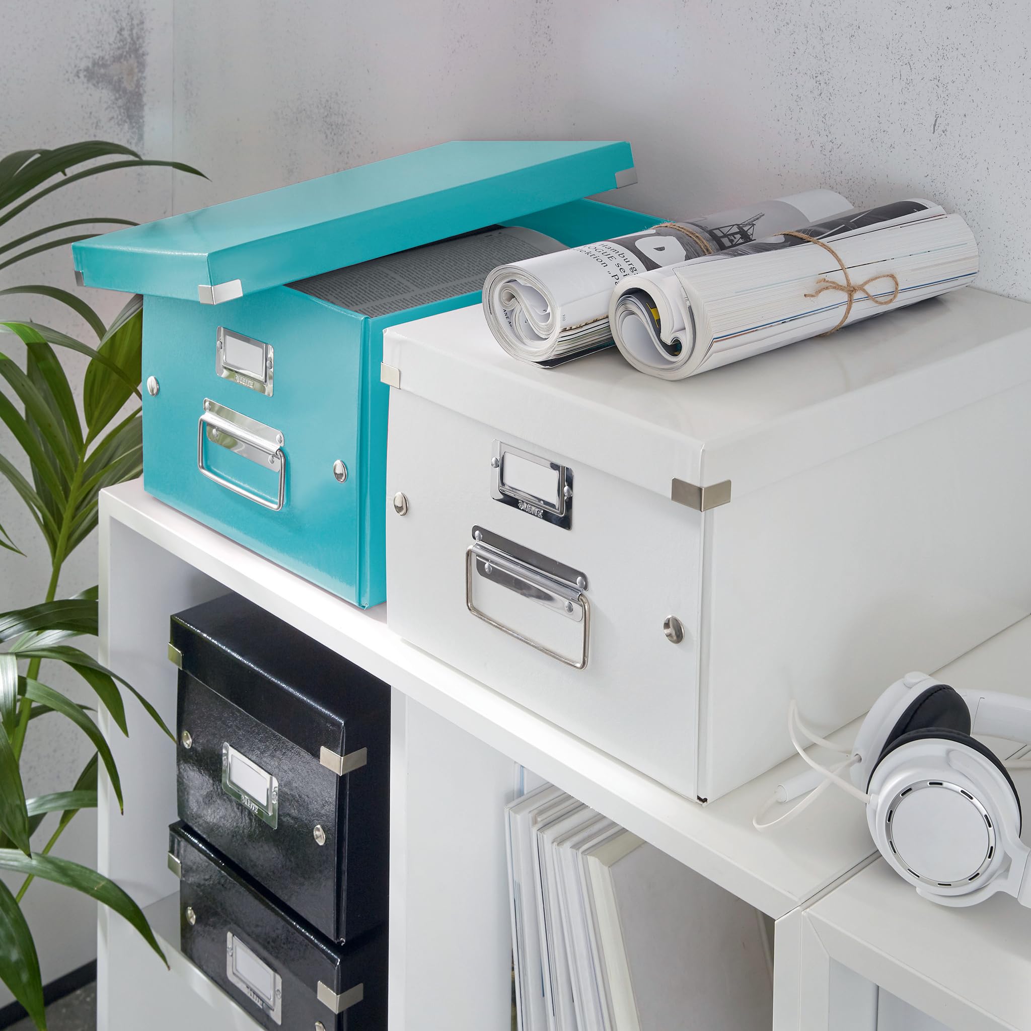 Leitz Click and Store A4 Storage Box - Medium, 16L Capacity, Ice Blue | 9kg Max Load 6