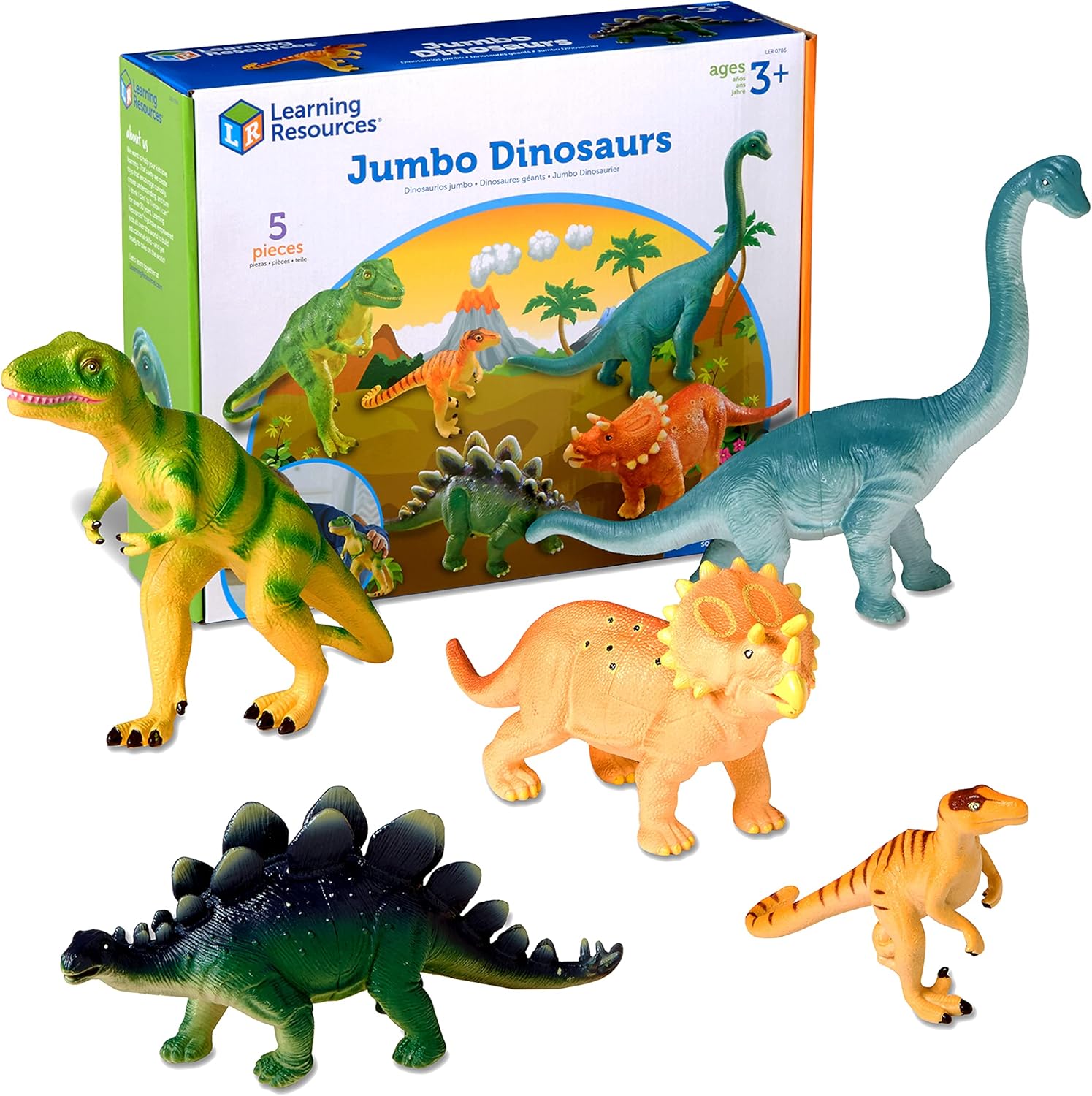 Learning Resources Jumbo Dinosaurs - Educational Play Set for Ages 3+