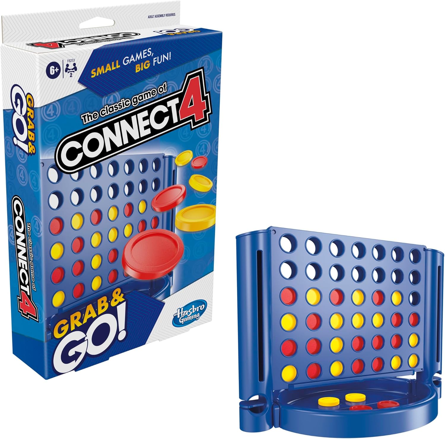 Hasbro Gaming Connect 4 Grab and Go Game, Portable Travel Board Game for 2 Players 4