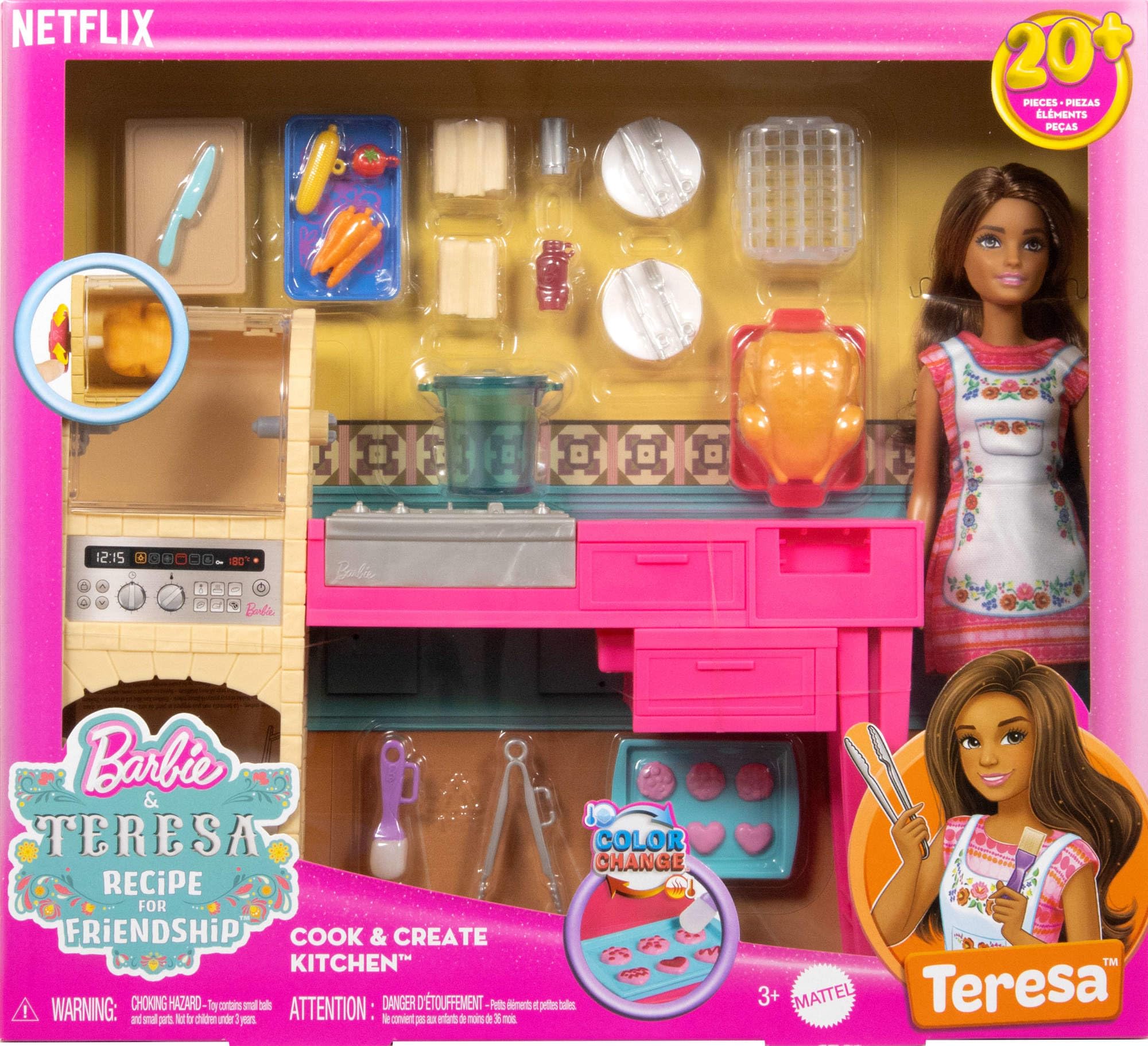 Barbie and Teresa Recipe for Friendship Teresa Doll & Kitchen Playset - Imaginative Play for Ages 3+ 6