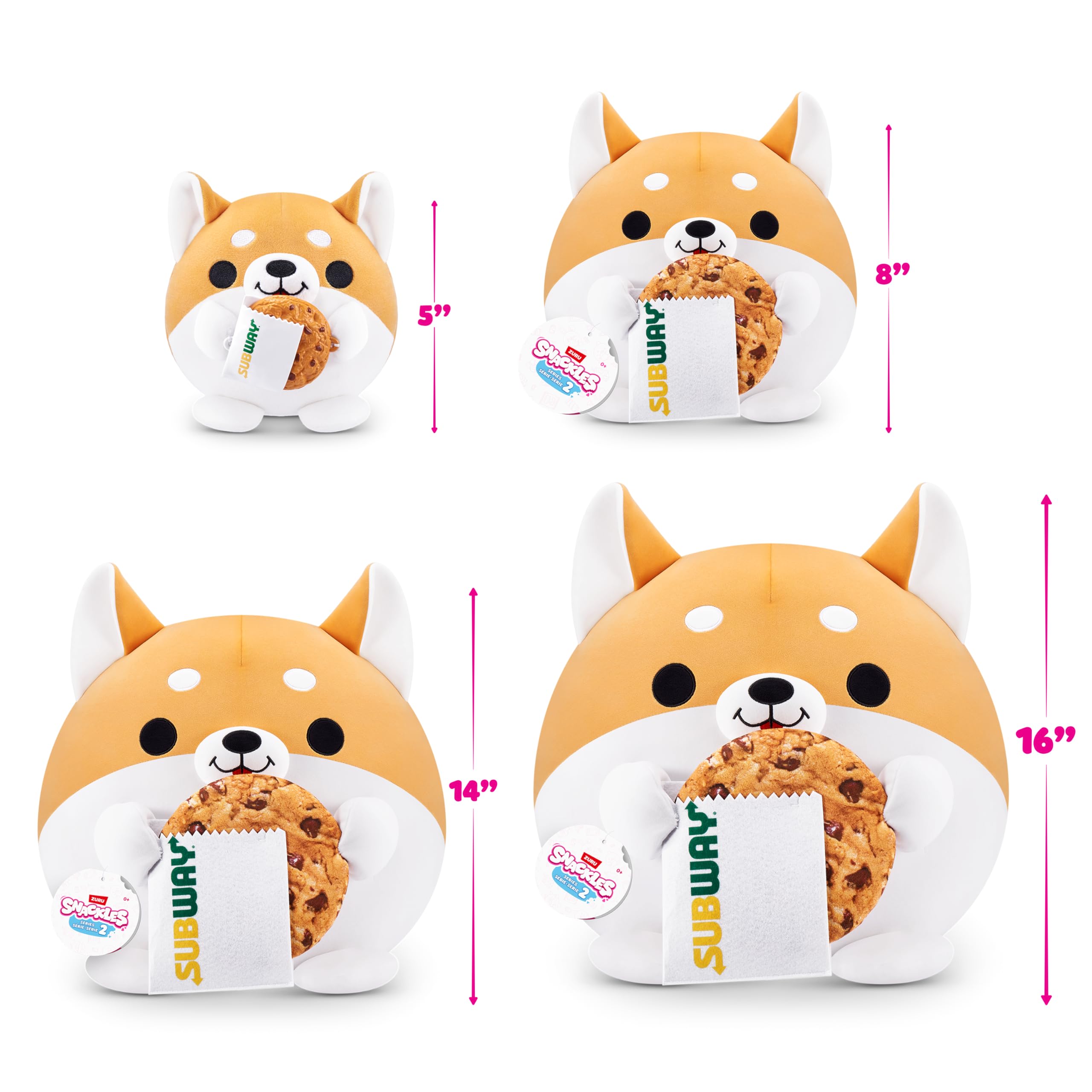 Snackles Series 2 Wave 2 - Corgi with Subway Cookie, 35 cm Super Soft Plush Collectible Toy 4