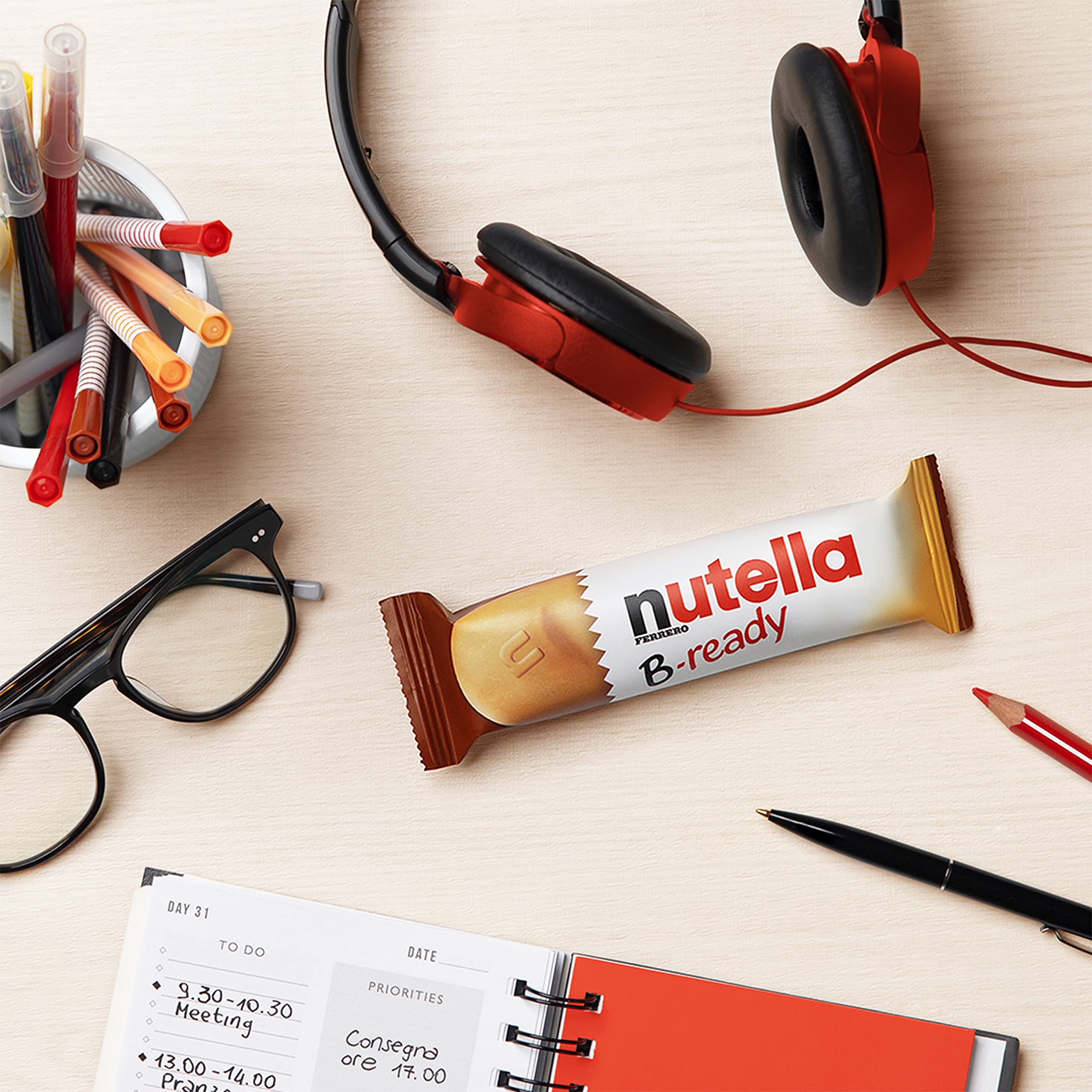 Nutella B-Ready Haselnuss-Schokoladenkekse, 22 g, Packung mit 36 ​​einzeln verpackten Riegeln 6