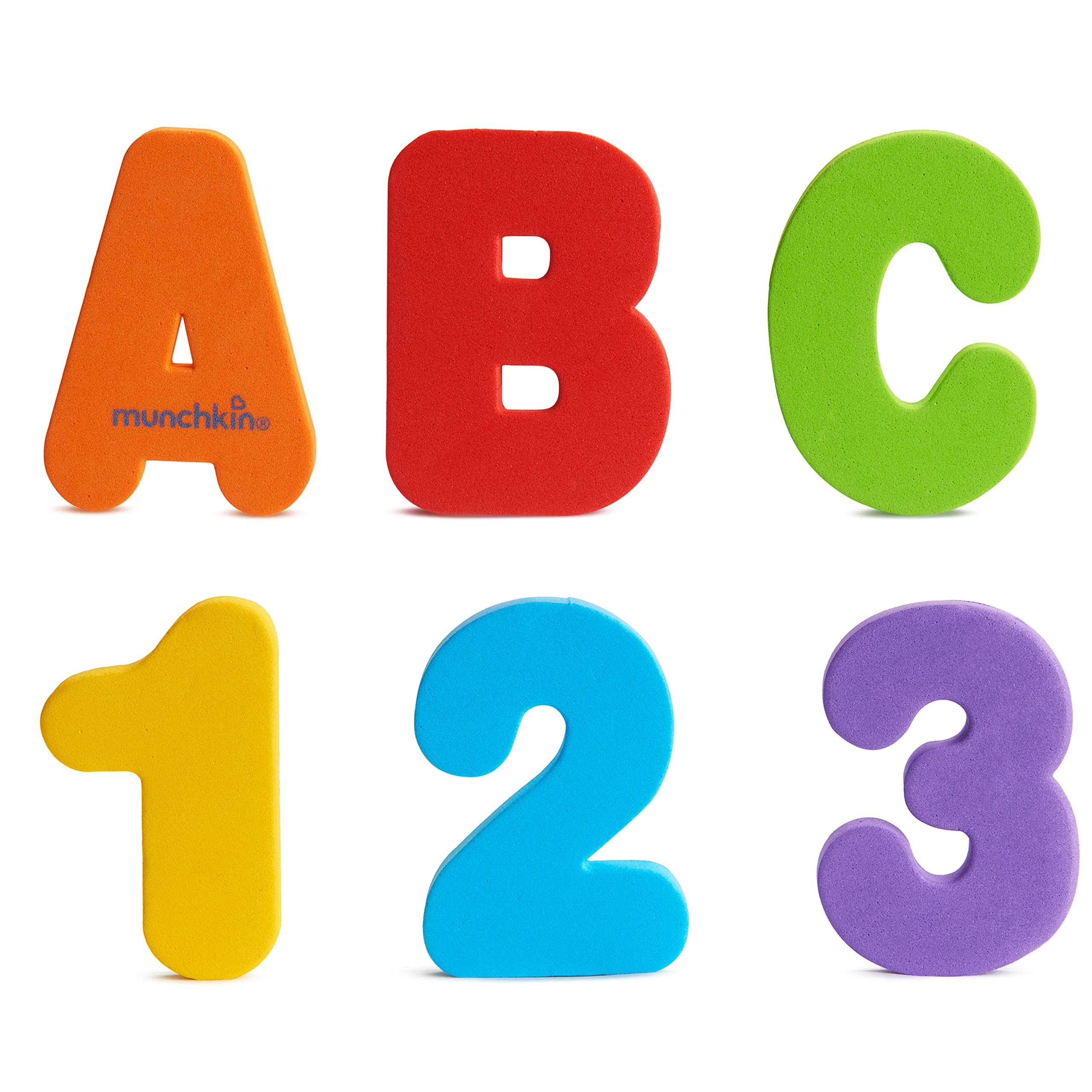 Munchkin Learn Baby Bath Foam Letters & Numbers - Sticks to Tiles | Educational Toy | 72 Pieces