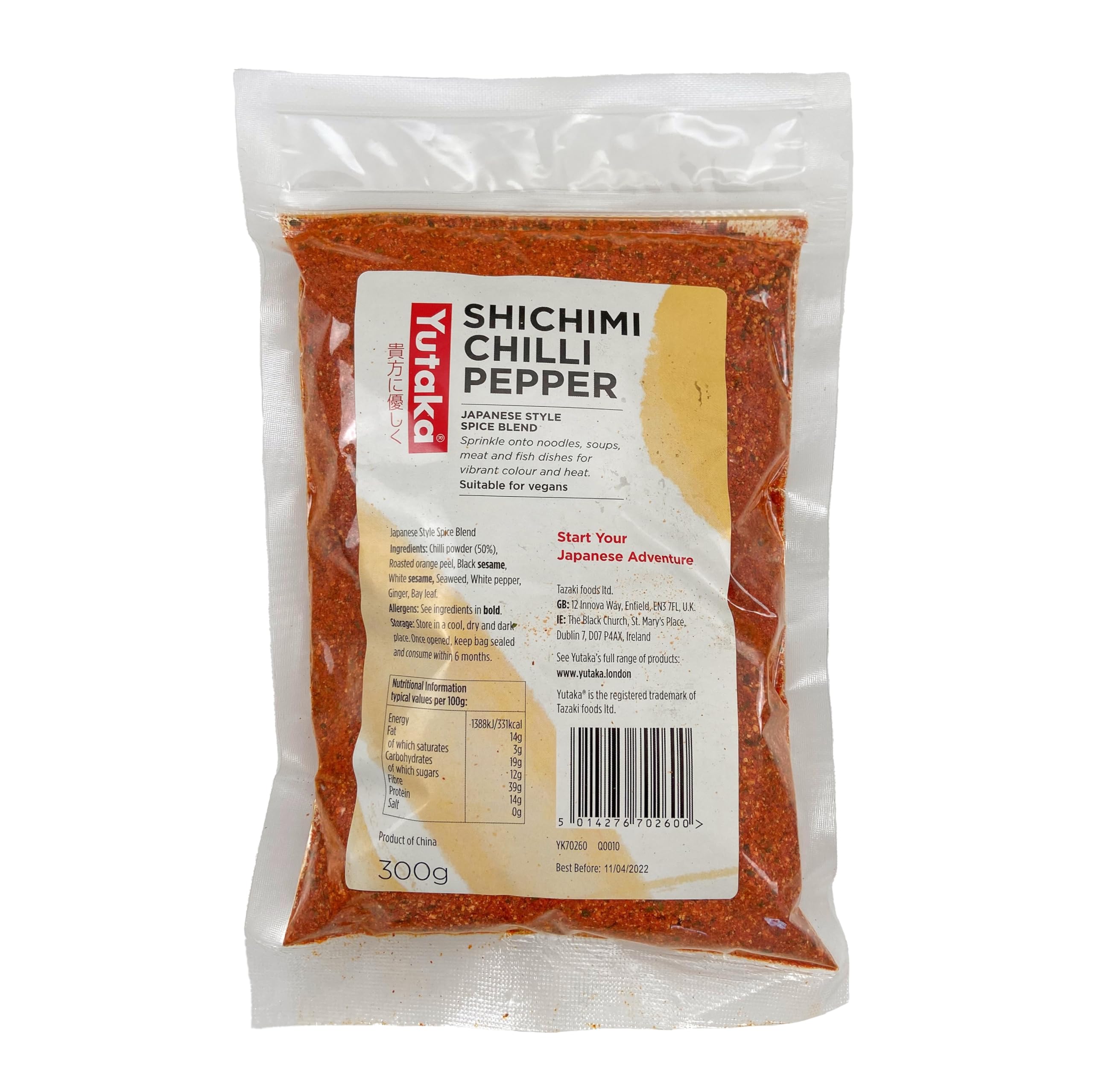 Yutaka Shichimi Chili Pepper Powder - Authentic Japanese Seven-Spice Blend | 300g