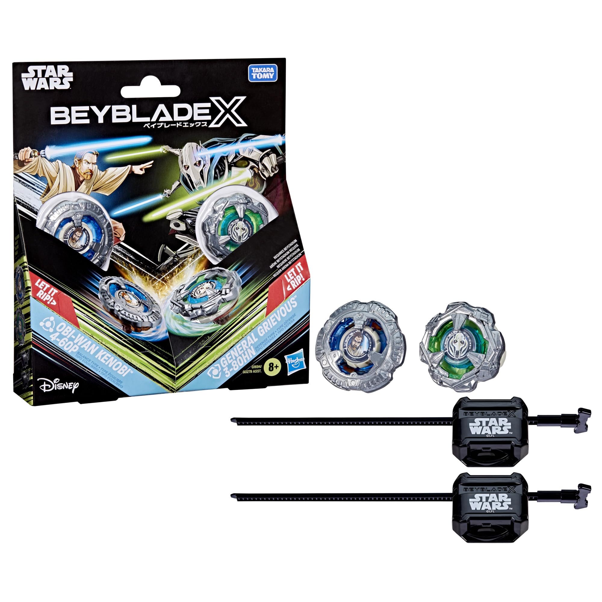 Beyblade Beyblade X Obi-Wan Kenobi 4-60P vs General Grievous 3-80HN Star Wars Collab Set 5