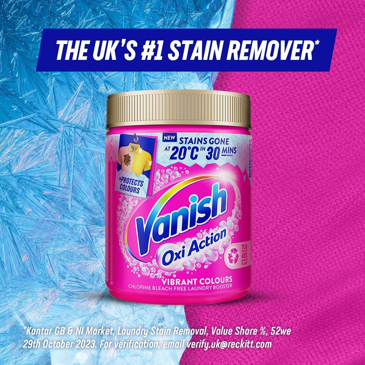 Vanish Gold Oxi Action Stain Remover and Laundry Booster Powder for Colours 1.41kg 11
