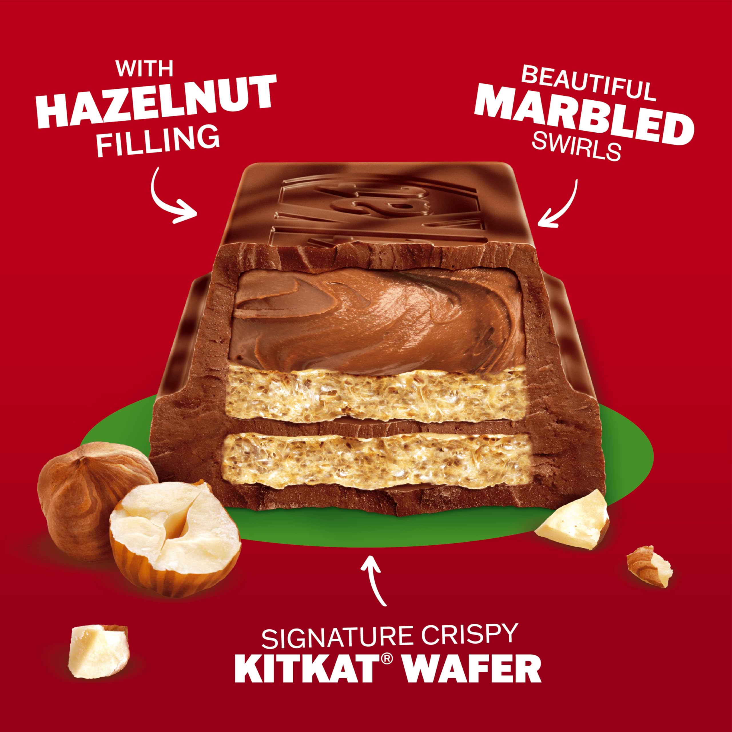 KitKat Hazelnut Filled Dark & Milk Chocolate Crispy Wafer Sharing Bar, 99g