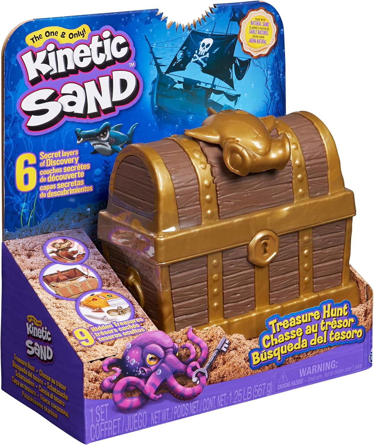 Kinetic Sand Treasure Hunt Playset - 9 Surprise Reveals for Kids Ages 3+ 7