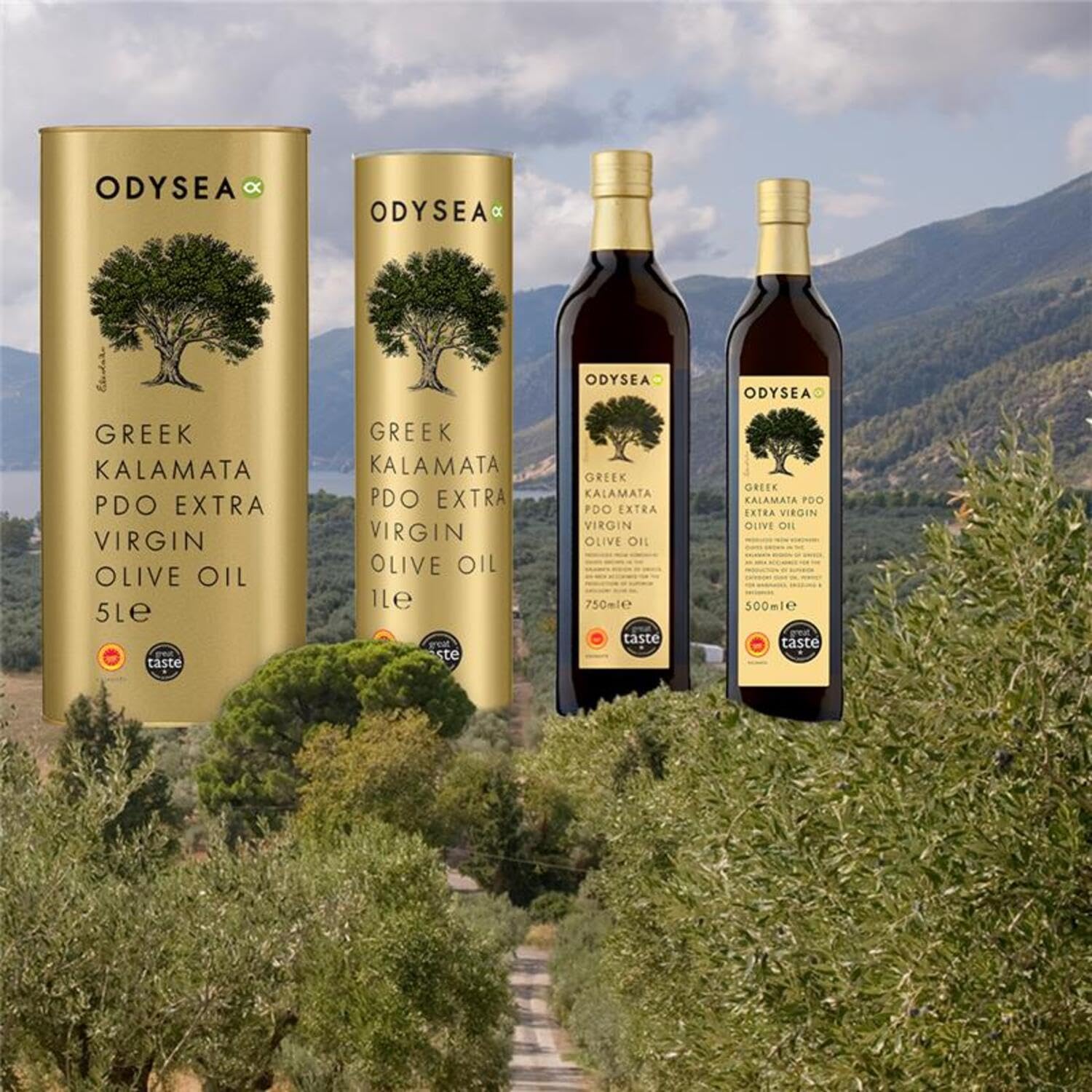 Odysea Griechisches Kalamata PDO Natives Olivenöl Extra, 1 l, runde Dose 3