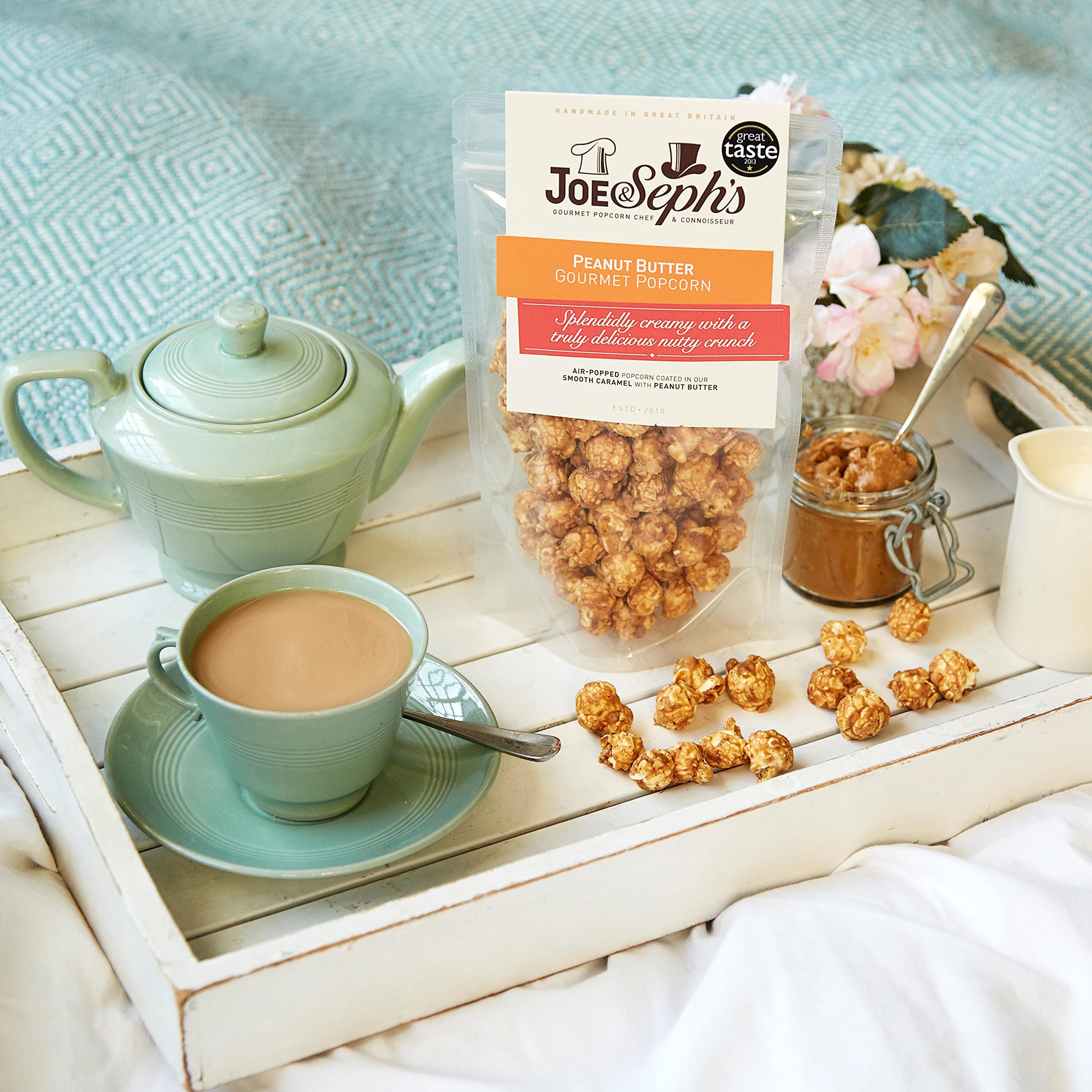 Joe & Seph's Caramel & Peanut Butter Popcorn - Handmade Gourmet | 80g Pouch 2