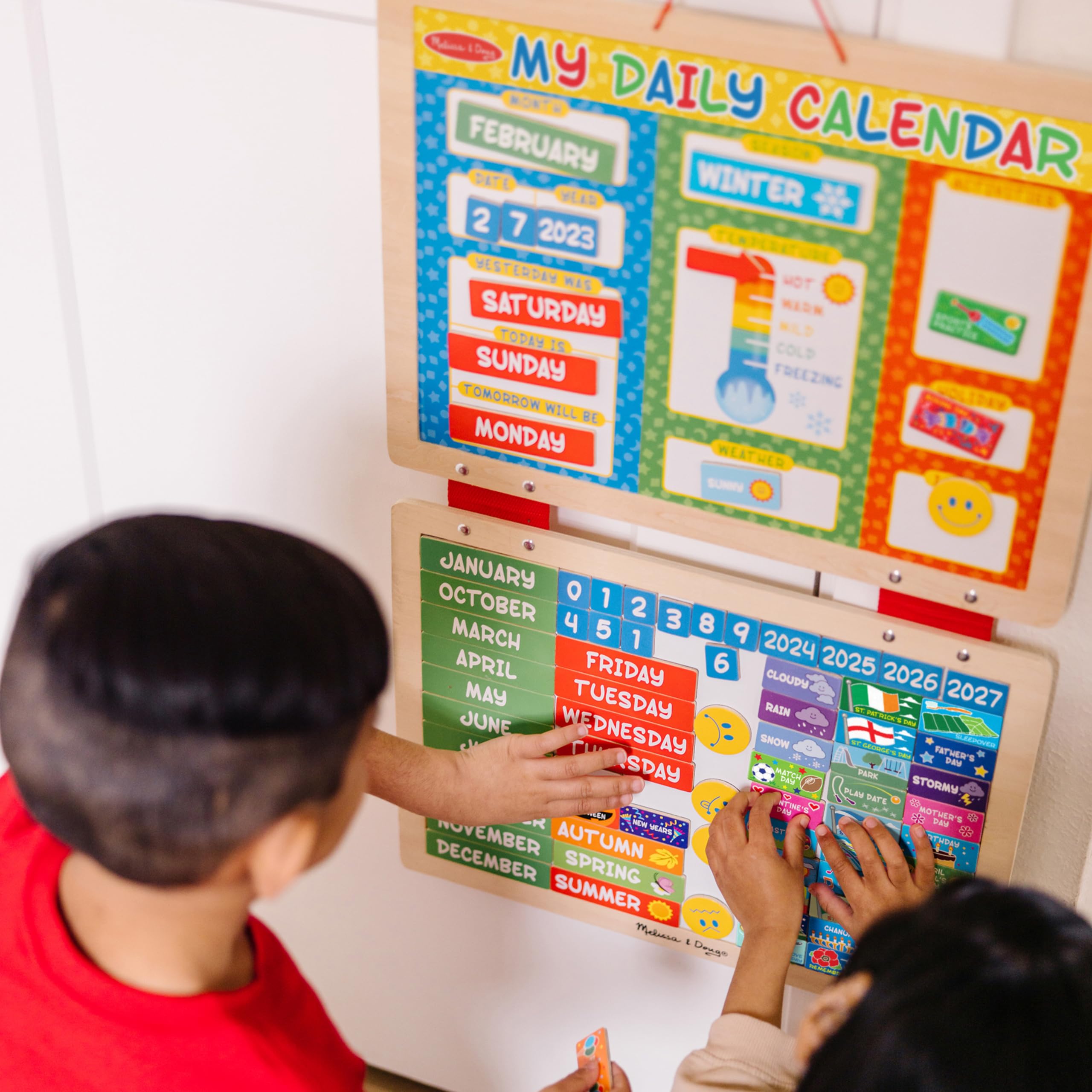Melissa & Doug My First Daily Magnetic Calendar - Educational Wooden Toy for Kids 3+ 4