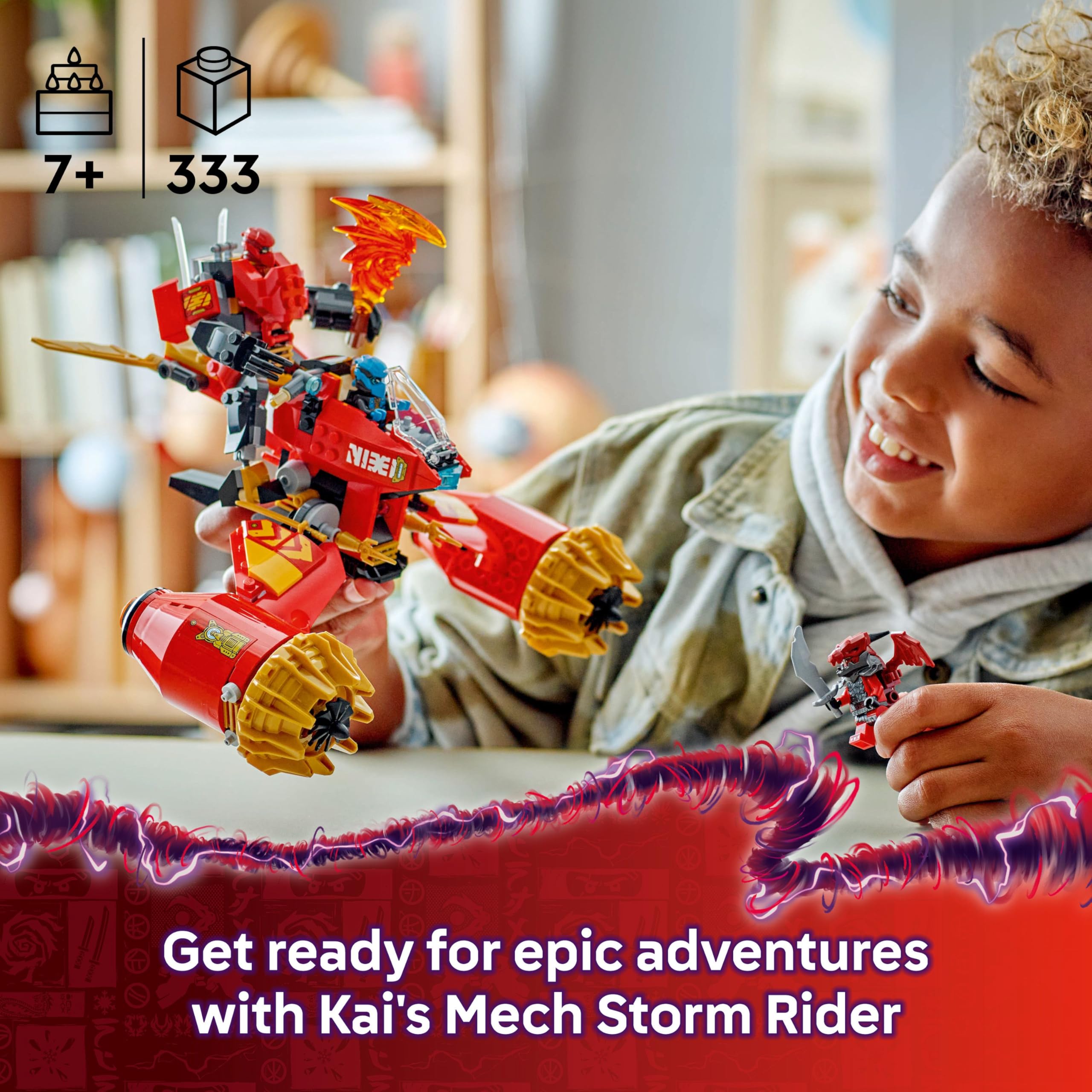 LEGO NINJAGO Kai’s Mech Storm Rider Building Set 71830 | Ages 7+ | 333 Pieces