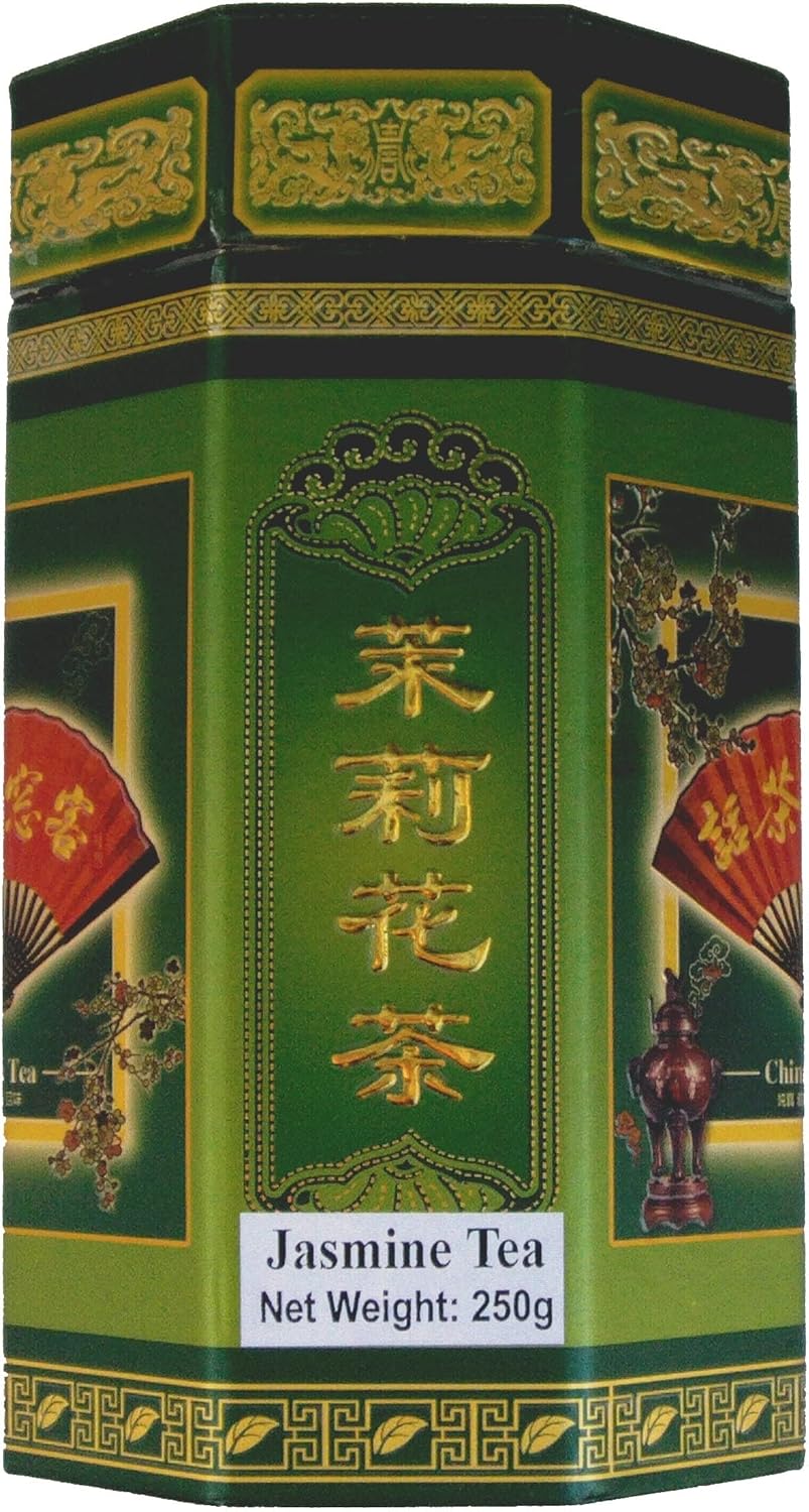250g Jasmine Green Tea Loose Leaf in Embossed Foil-Lined Caddy