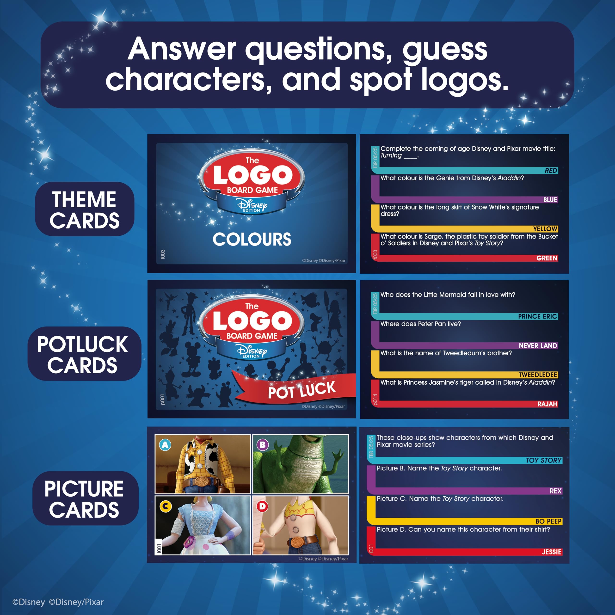 Tomy The LOGO Board Game Disney Edition - Family Trivia Game with 400 Cards 4