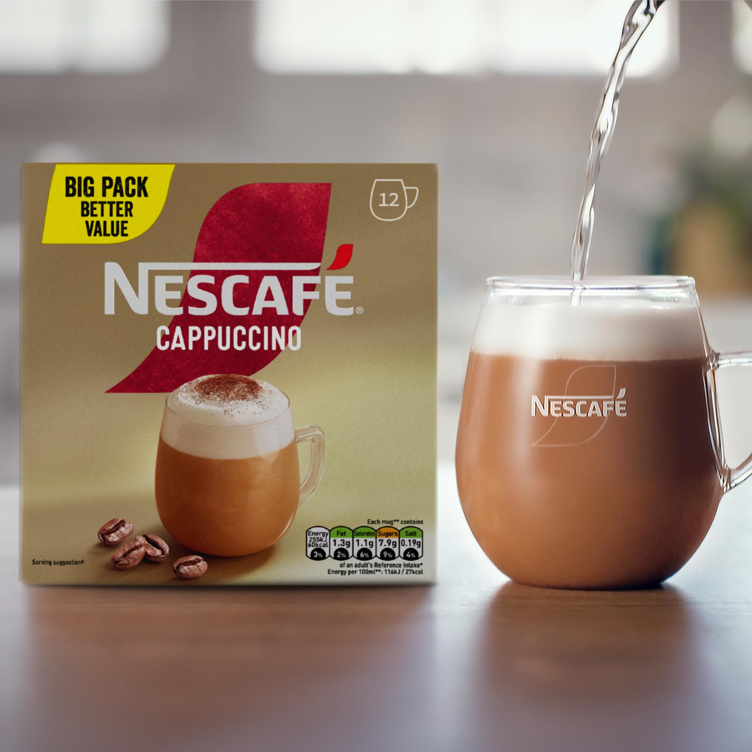 NESCAFÉ Gold Cappuccino Instant Coffee 12 x 15.5g Sachets - 100% Responsibly Sourced Coffee 5