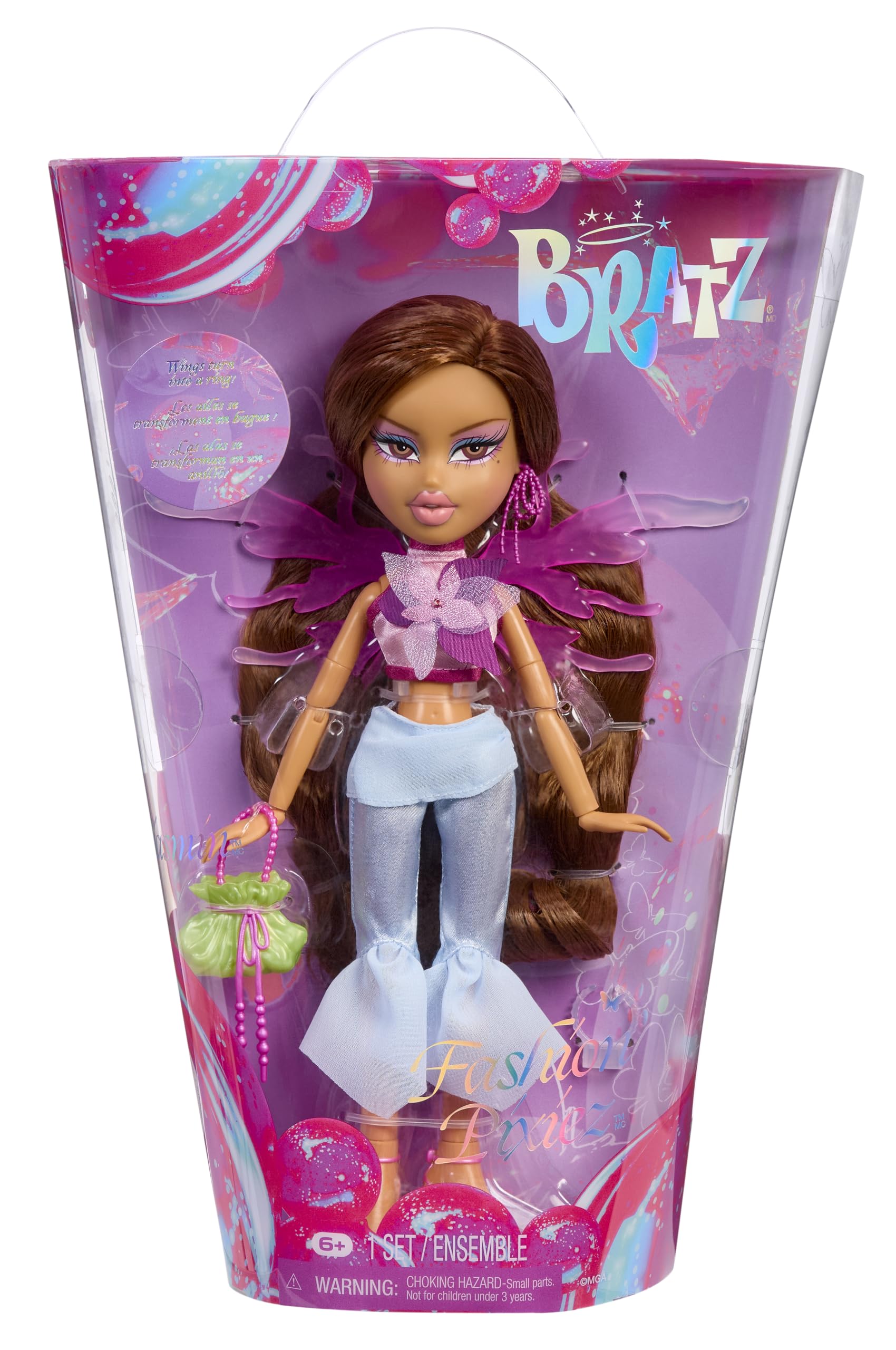 Bratz Fashion Pixiez Yasmin - Collectible Fantasy Doll with Transformable Wings, Real Fashions & Accessories