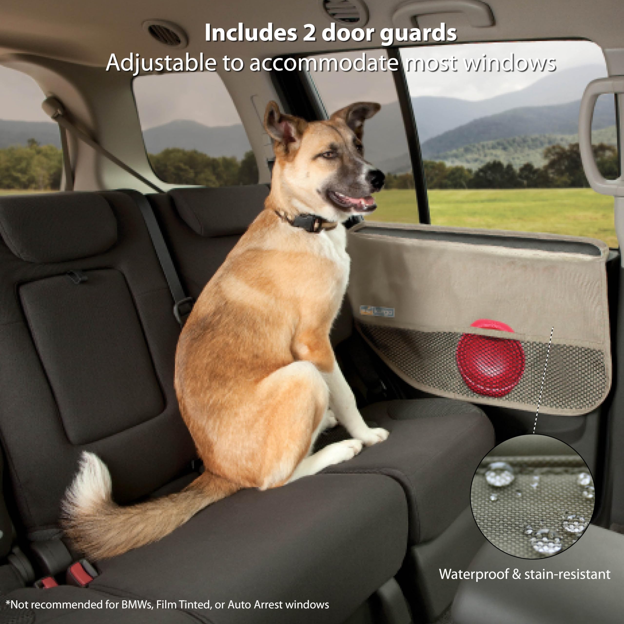 Kurgo Car Door Guard - Scratch & Mud Protection for Rear Doors | Universal Fit | Charcoal Grey