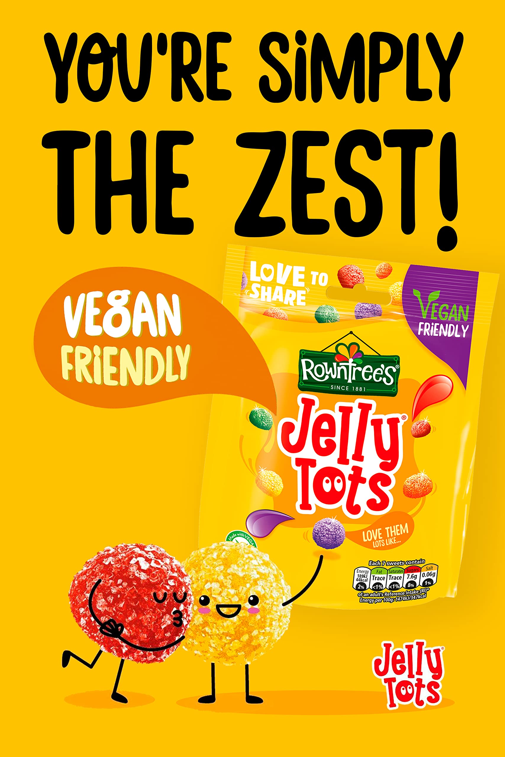 Rowntree's Jelly Tots Sweets - Fruit Flavoured Chewy Sweets, Vegan Friendly, 10 x 150g Sharing Bags 4