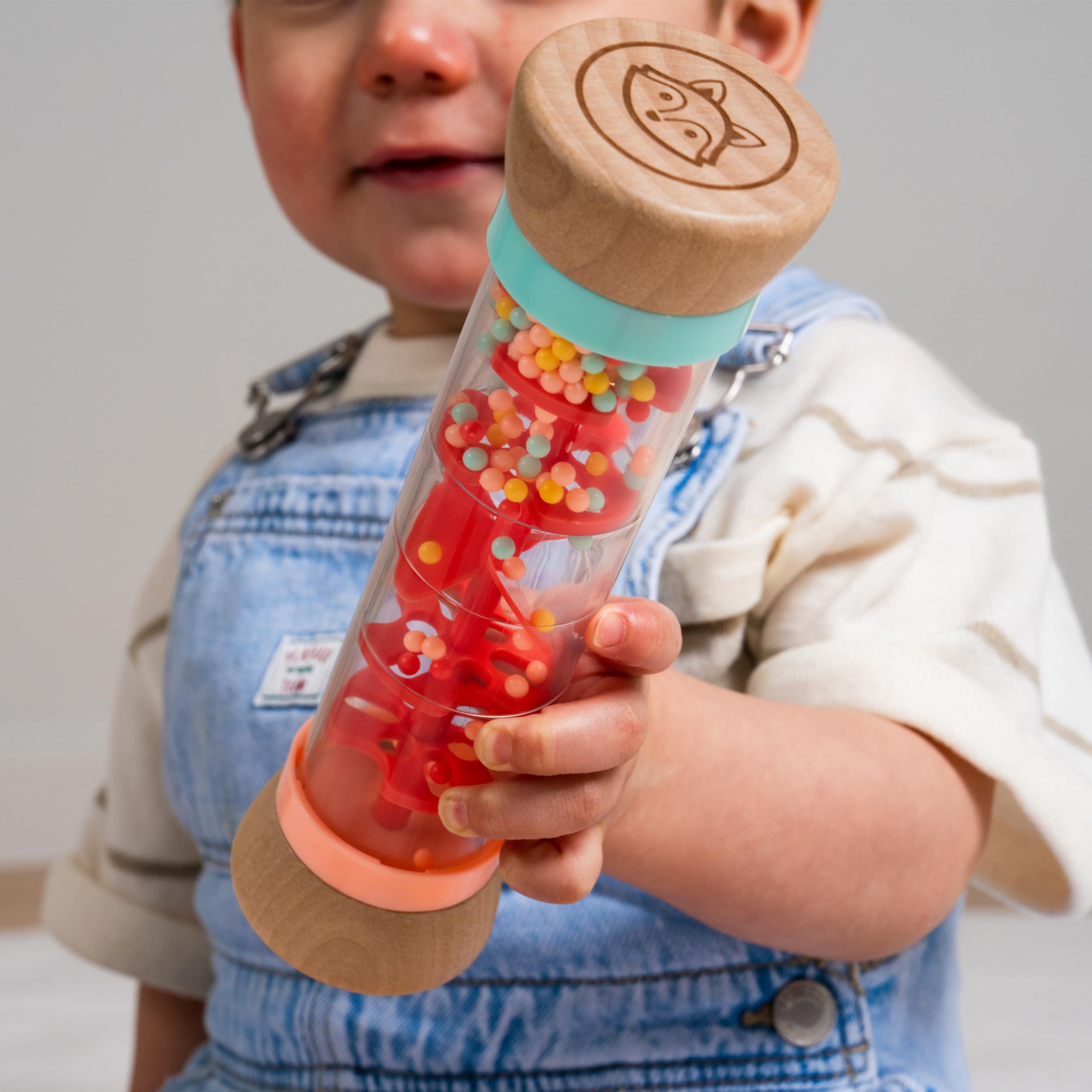 Owl & Fox Wooden Rainmaker Baby Rattle Toy - Soothing Sound Sensory Toy for 12 Months and Up 6