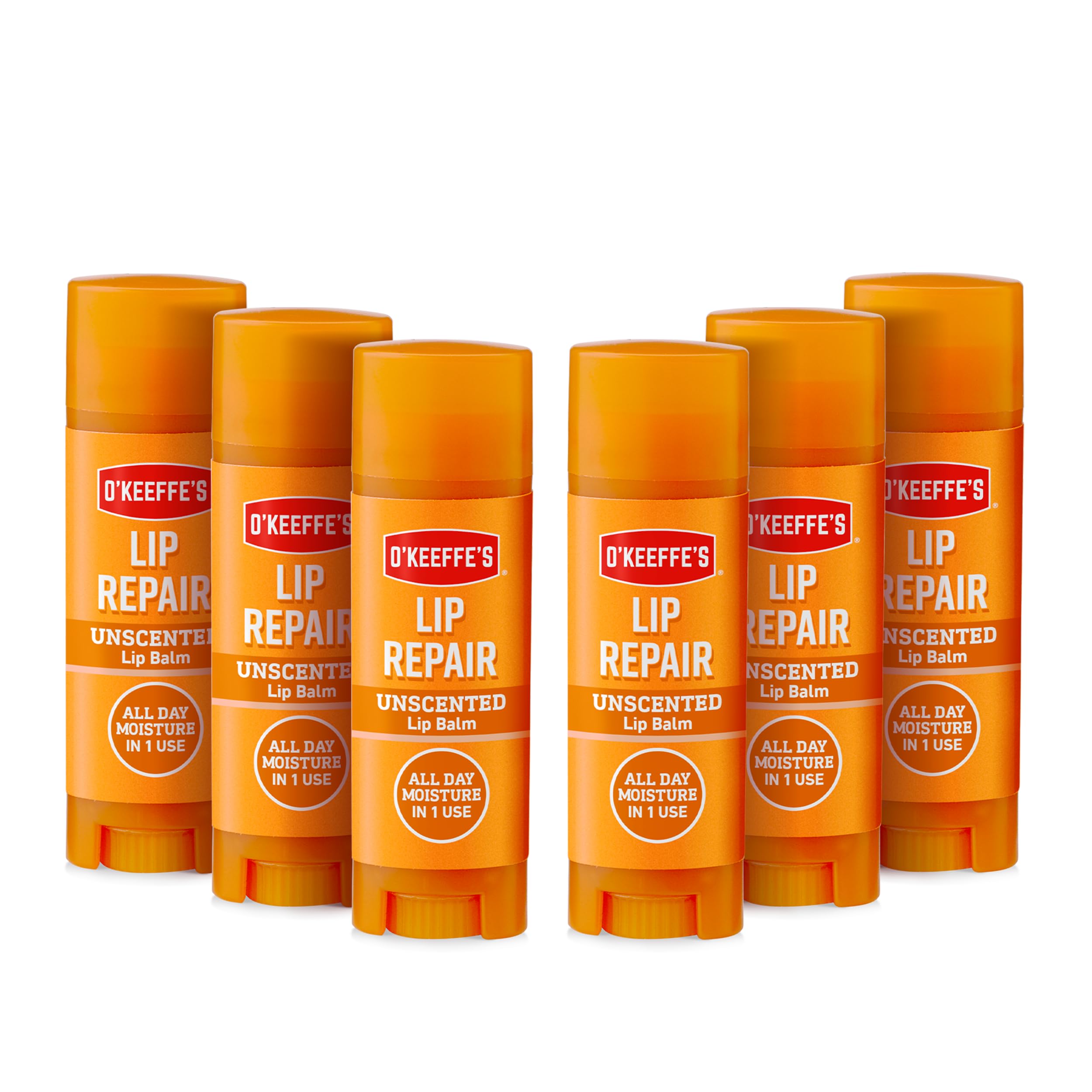 O'Keeffe's Lip Repair Unscented Lip Balm (4.2g, Pack of 6)