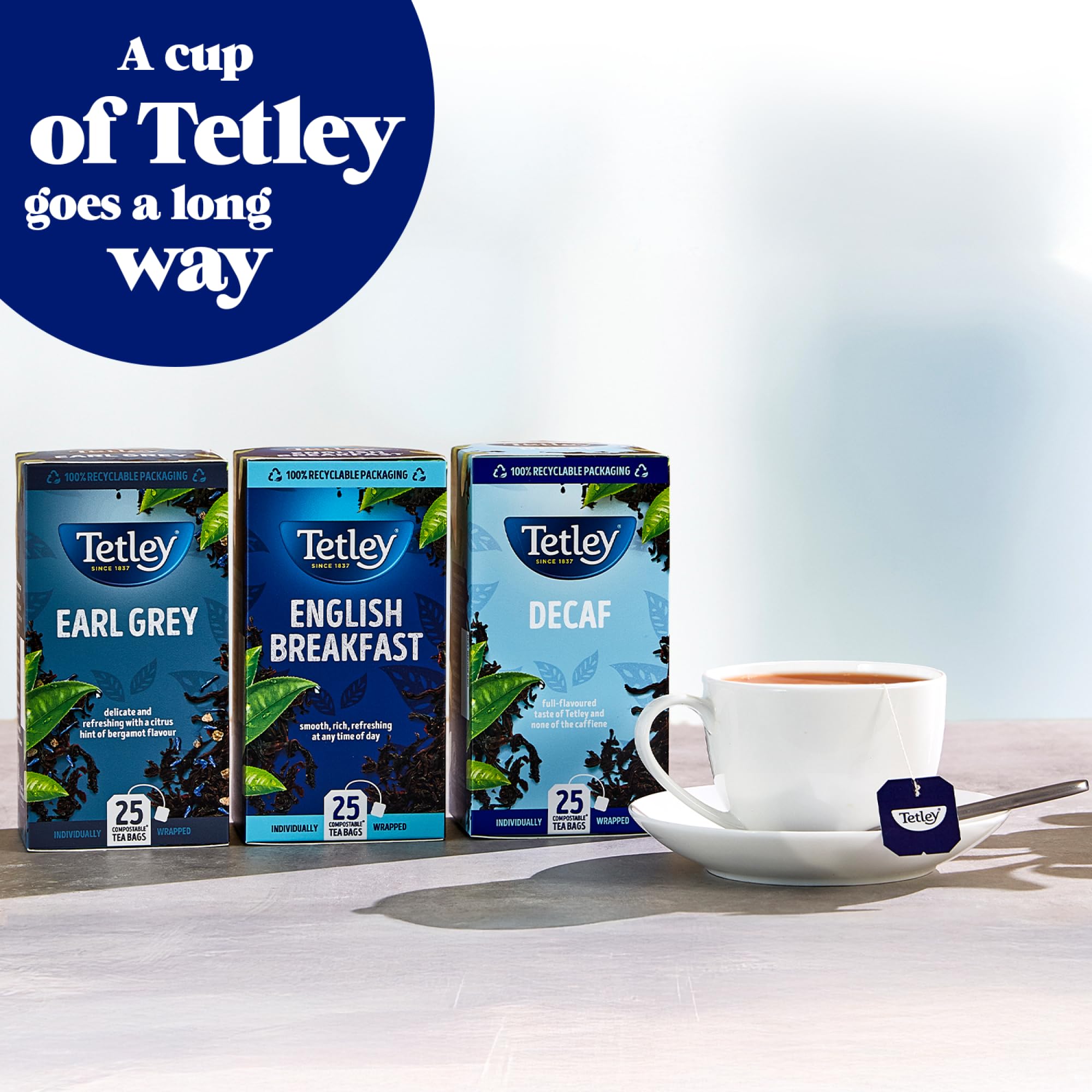 Tetley - Everyday Original Decaf Black Tea Bags - Smooth Decaf Blend - Rainforest Alliance Certified - 150 Enveloped Teabags (6x25 Pack) 4