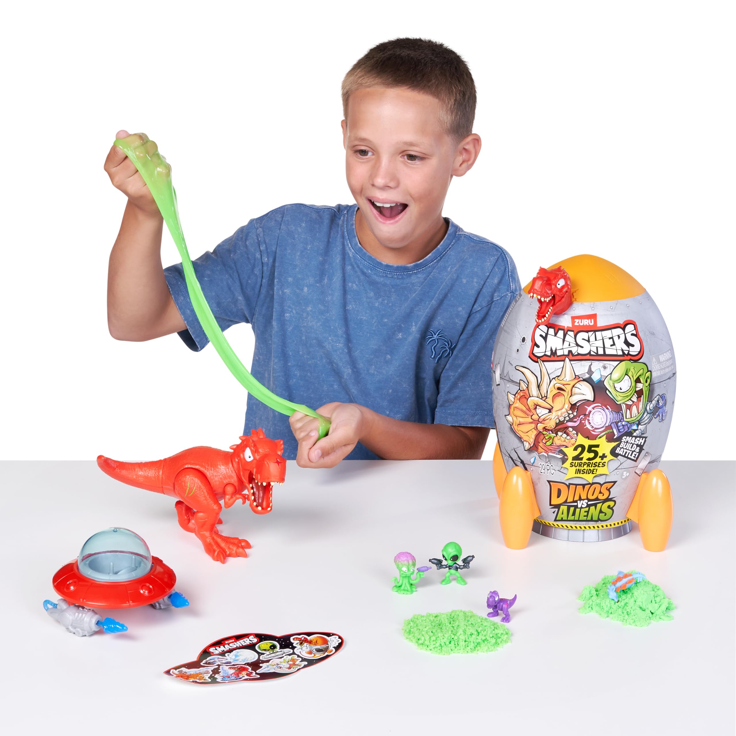 Smashers Dino vs Aliens Medium (T-REX) - Smashable Egg Toy with 20+ Surprises for Kids 3