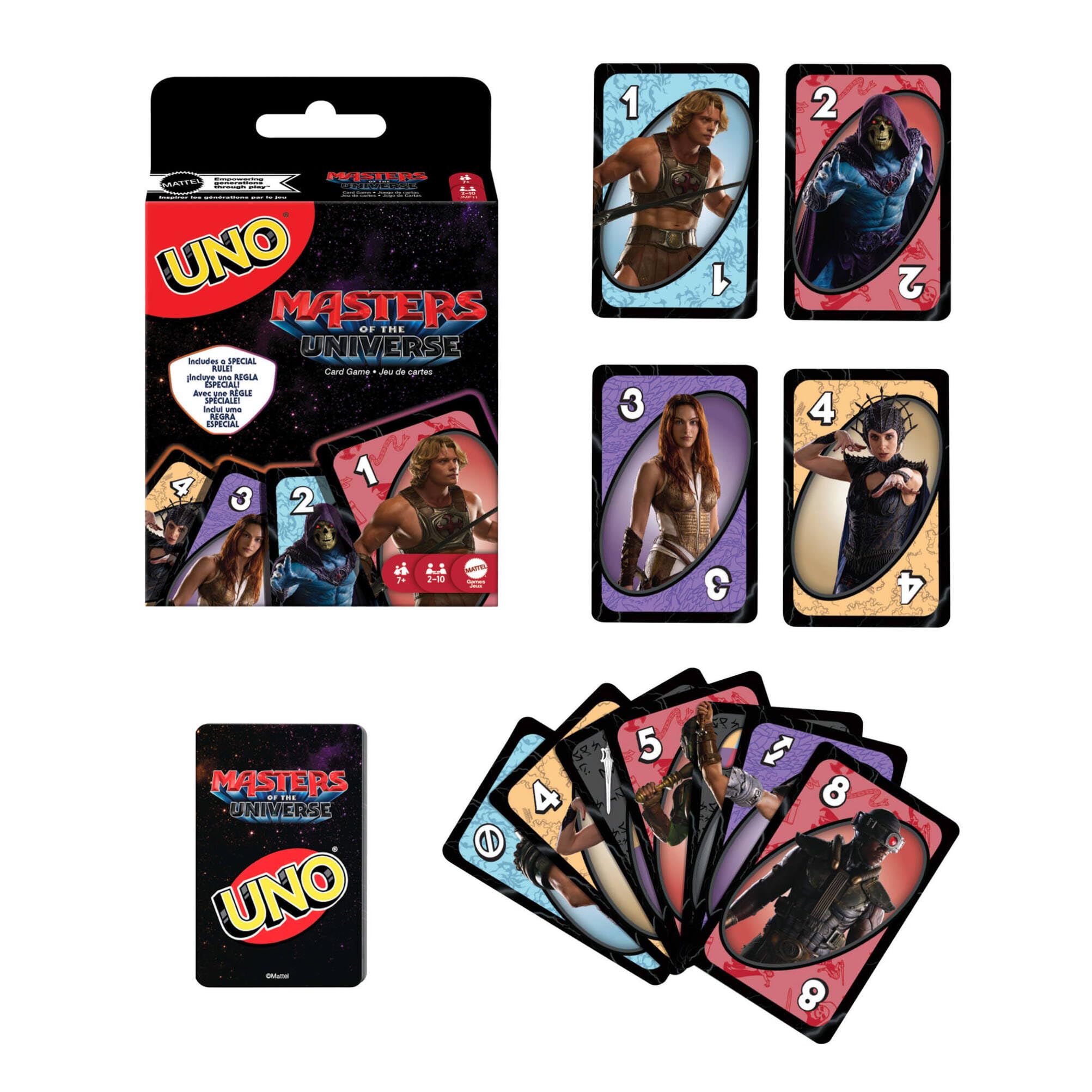 Juegos Mattel UNO Masters of the Universe Movie Card Game - Multicolor, 112 Cards, Ages 7+