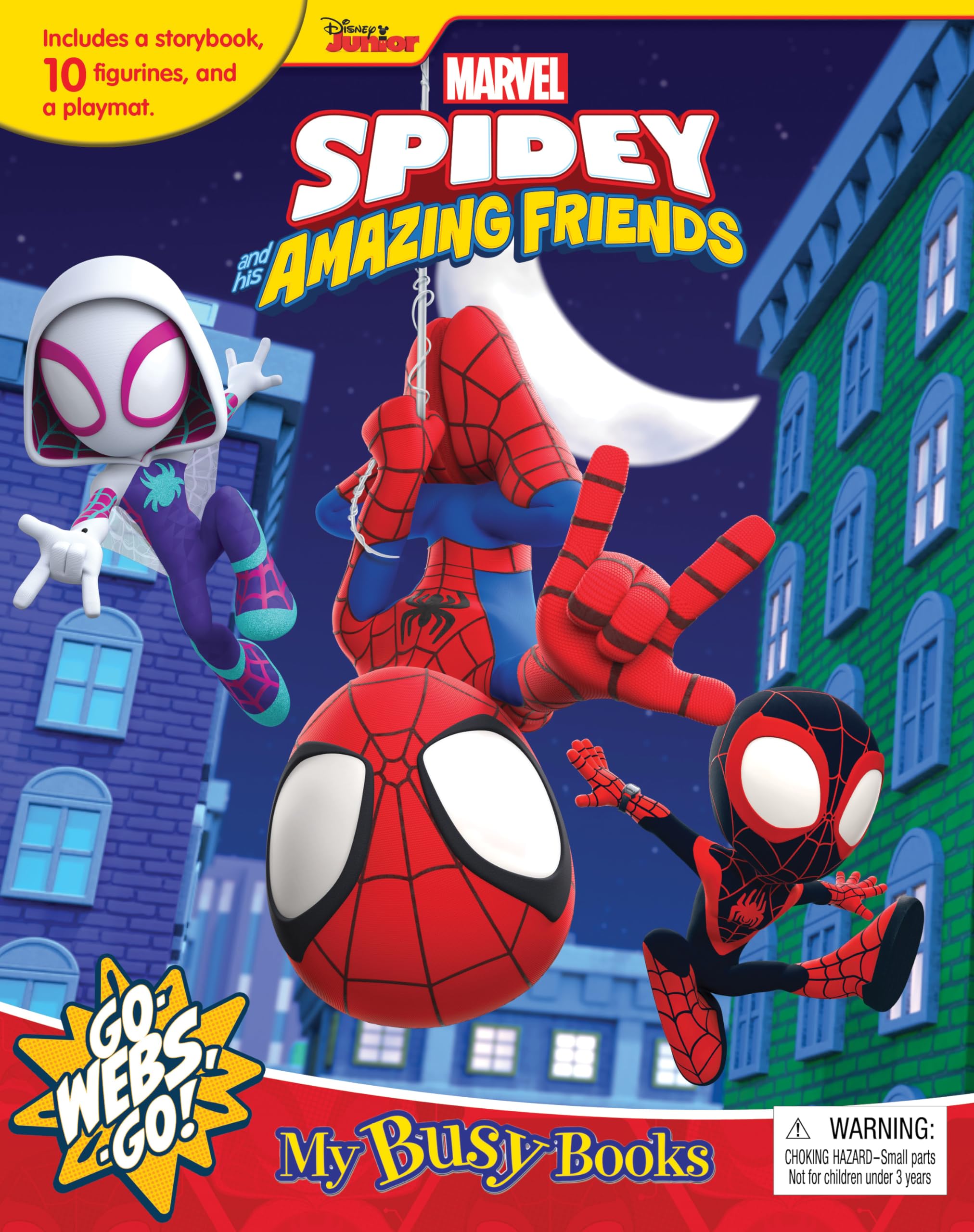 Phidal Marvel Spidey and his Amazing Friends My Busy Books | Board Book with 10 Figurines & Playmat