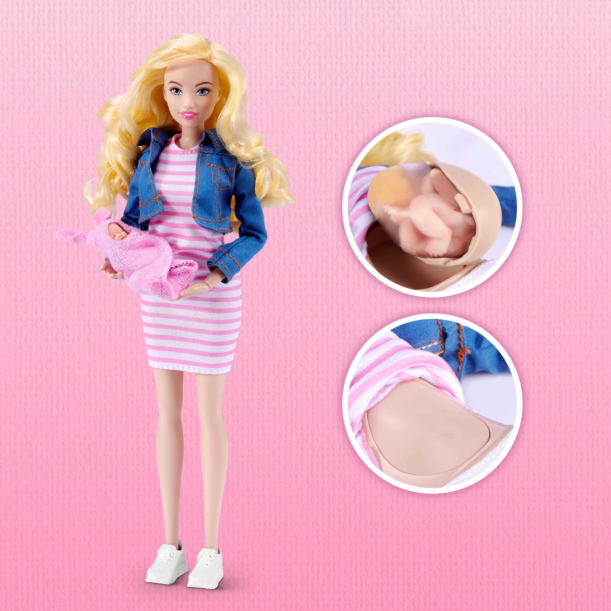 ZURU MY MINI Pregnant Mom & Baby Surprise Doll Playset - Nurturing Play, Collectible Figures | Ages 3+
