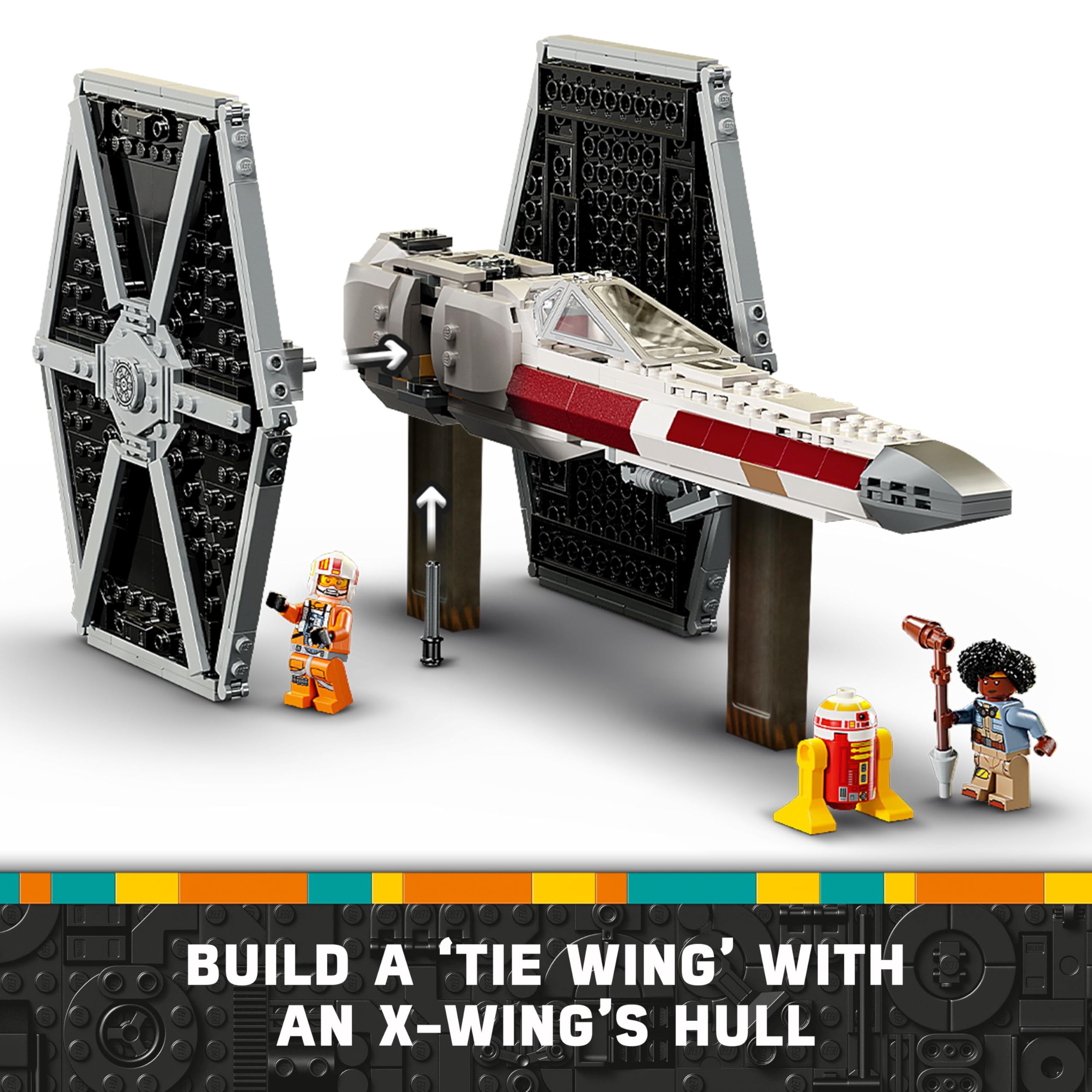 LEGO Star Wars TIE Fighter & X-Wing Mash-up Set - Rebuildable Starfighter Building Toy for Ages 9+ 11