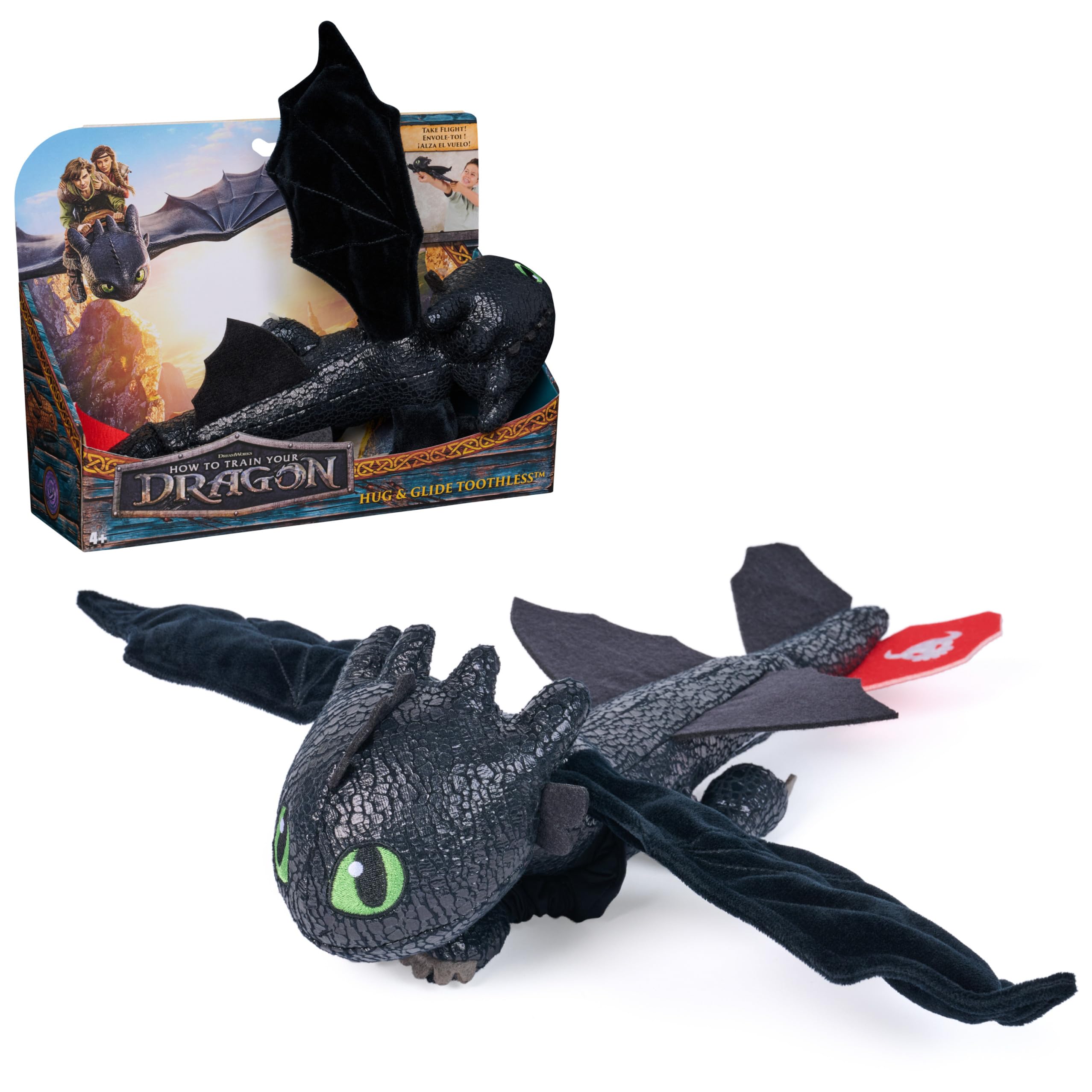 Spin Master Dreamworks Dragons Toothless 30.5cm Hug & Glide Plush Toy