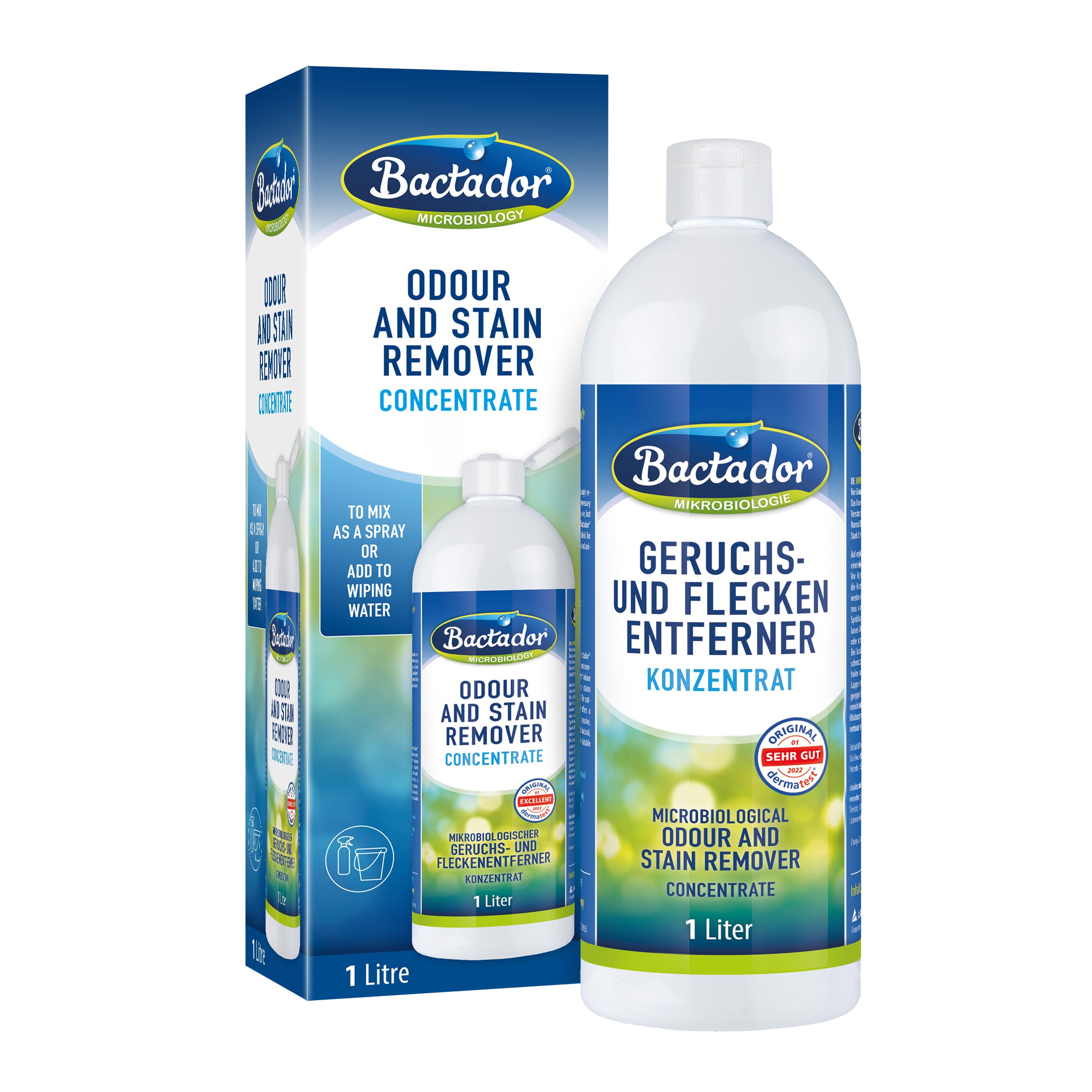 Bactador Enzyme Cleaner Concentrate 1L - Pet Stain & Odour Remover | Microbiological Neutraliser | Makes up to 50 Litres