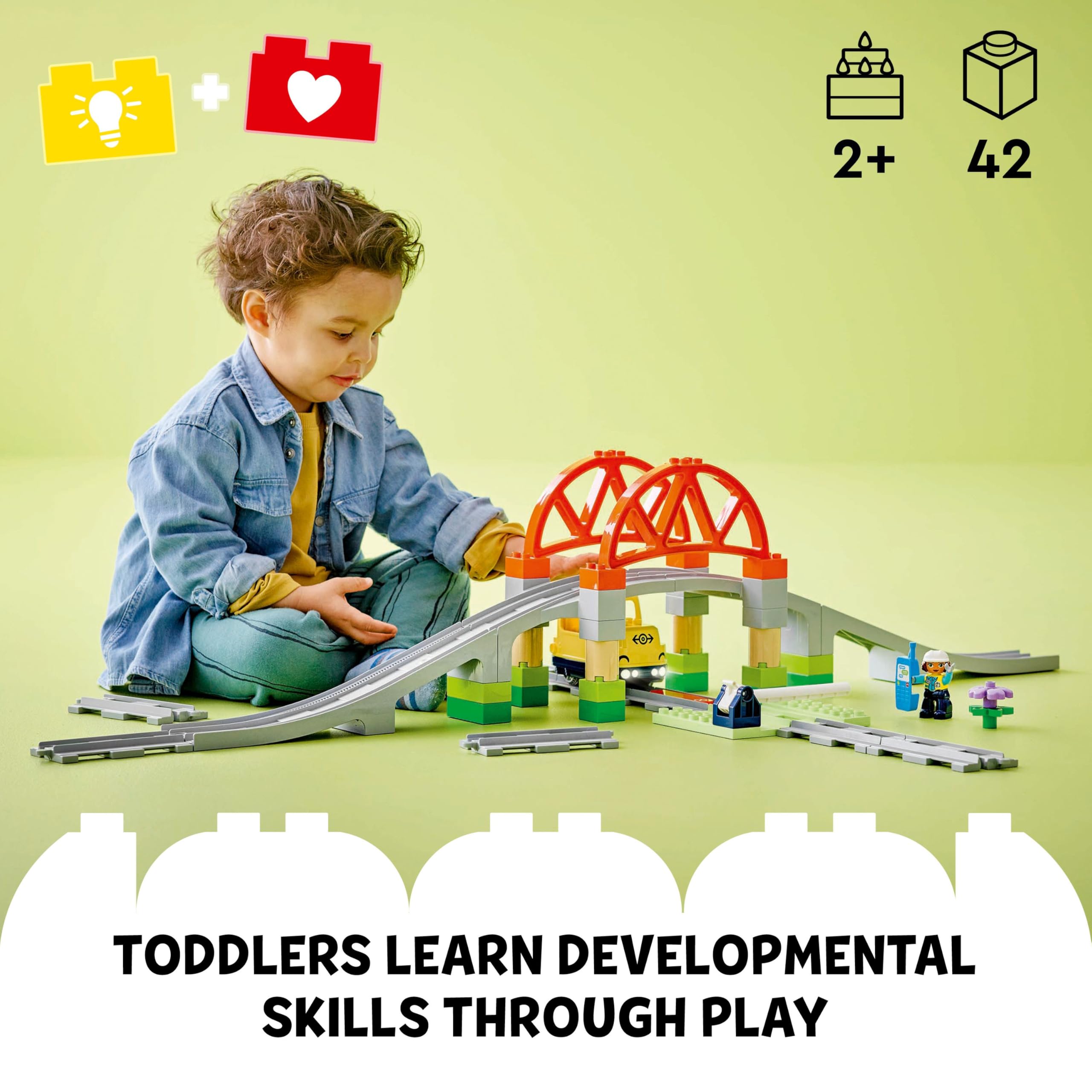 LEGO DUPLO Train Bridge and Tracks Expansion Set 10426 | Ages 2+ | Educational Building Toy 2