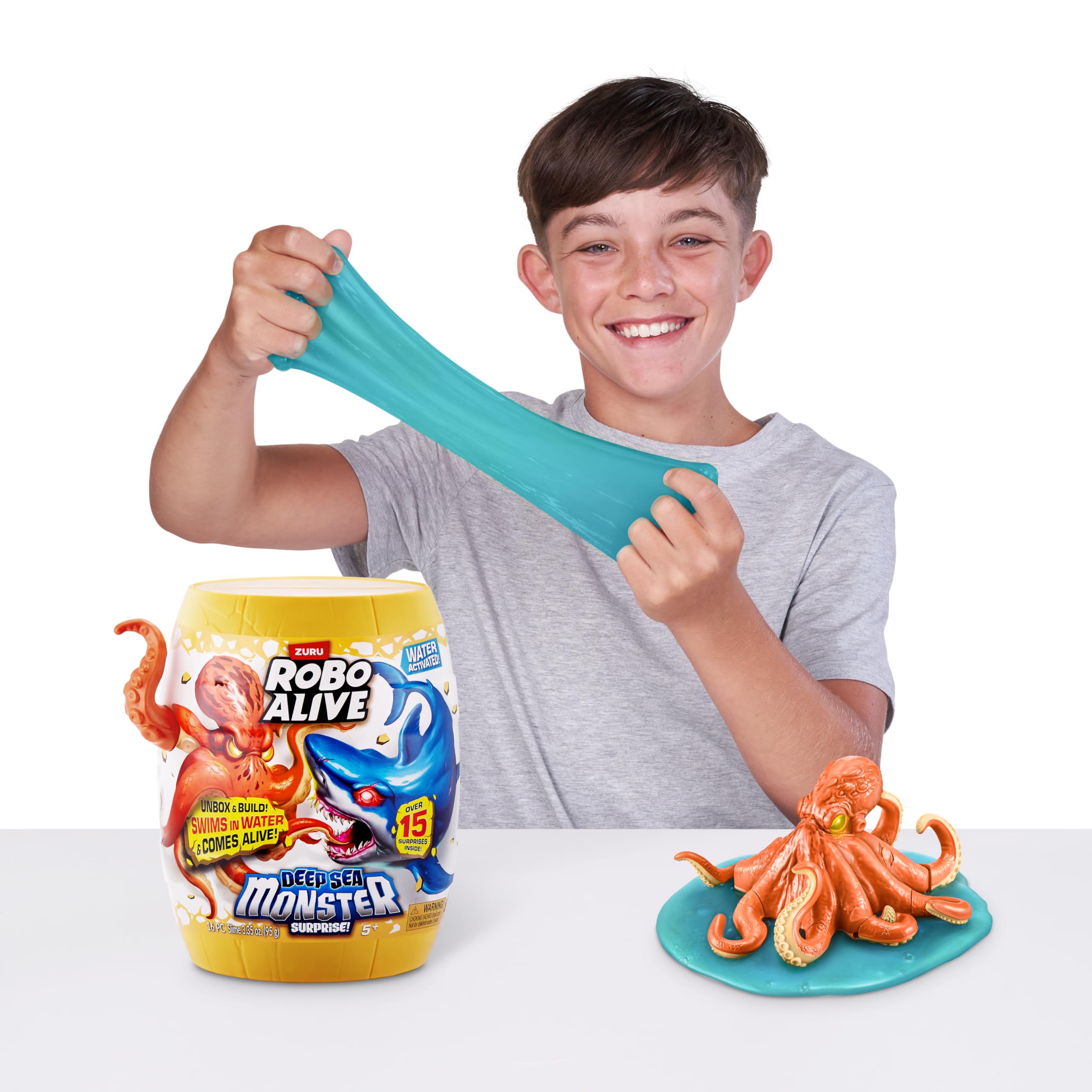 Robo Alive Deep Sea Monster Surprise - Octopus Water-Activated Slime Playset 6