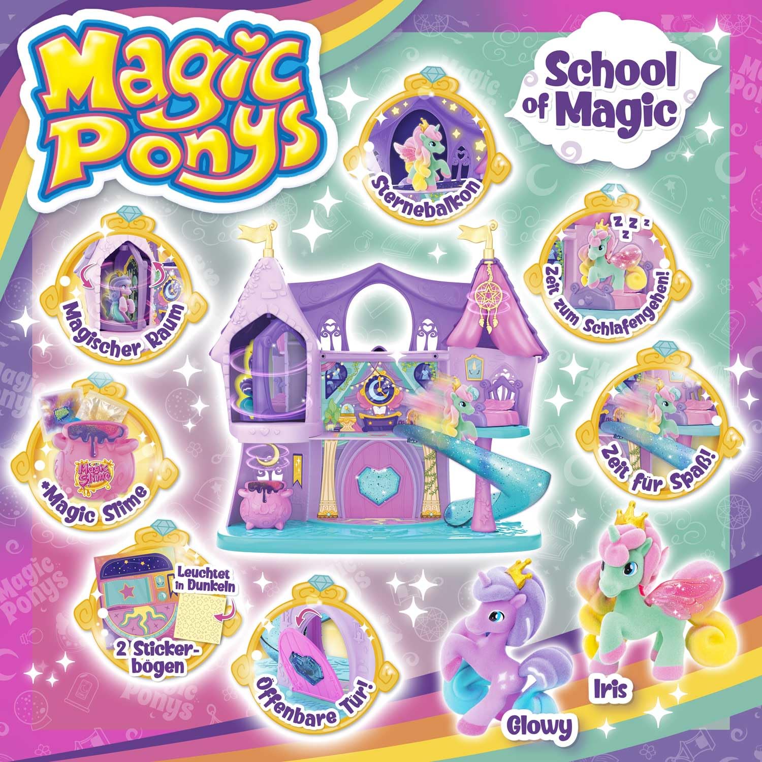 CRAZE Magic Ponys School Playset with Glow-in-the-Dark Pony Figure | Ages 3+ 3