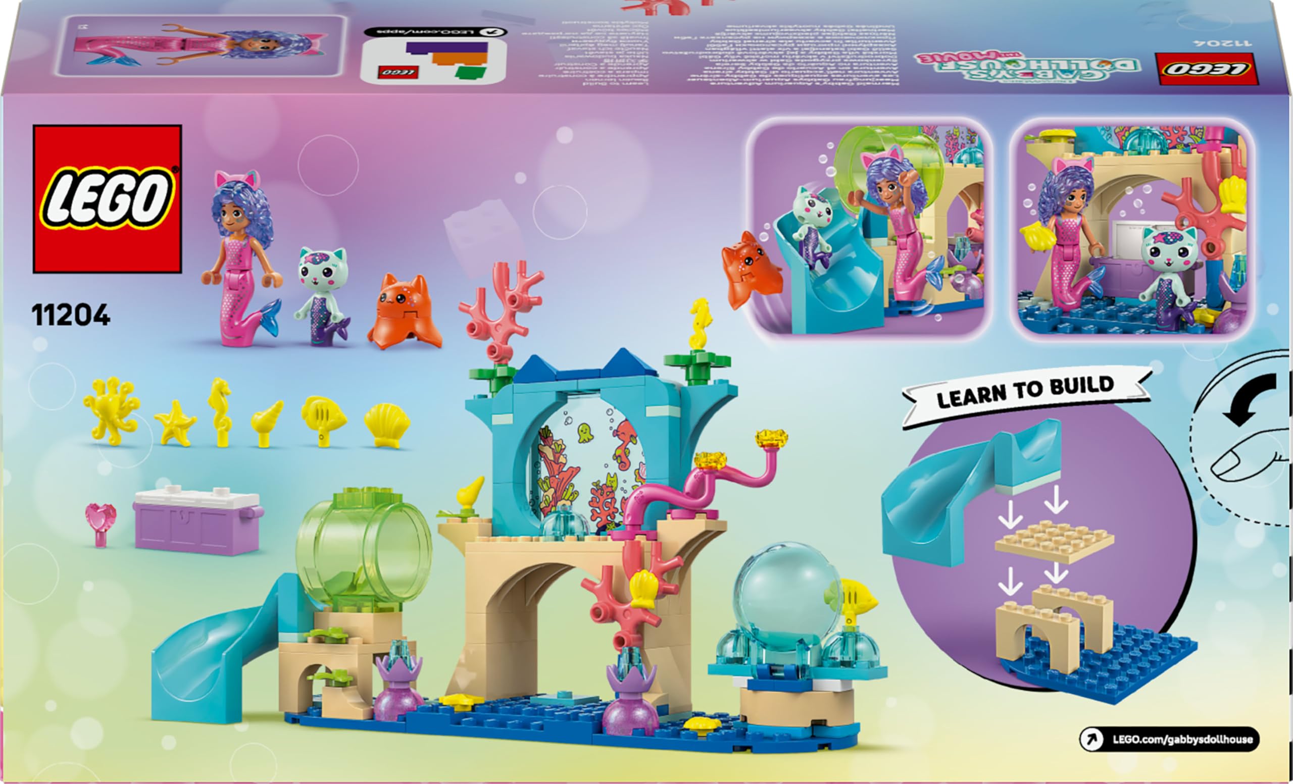 LEGO Gabby's Dollhouse Mermaid Gabby's Aquarium Adventure Toy - 103-Piece Building Set for Kids 4+ 5