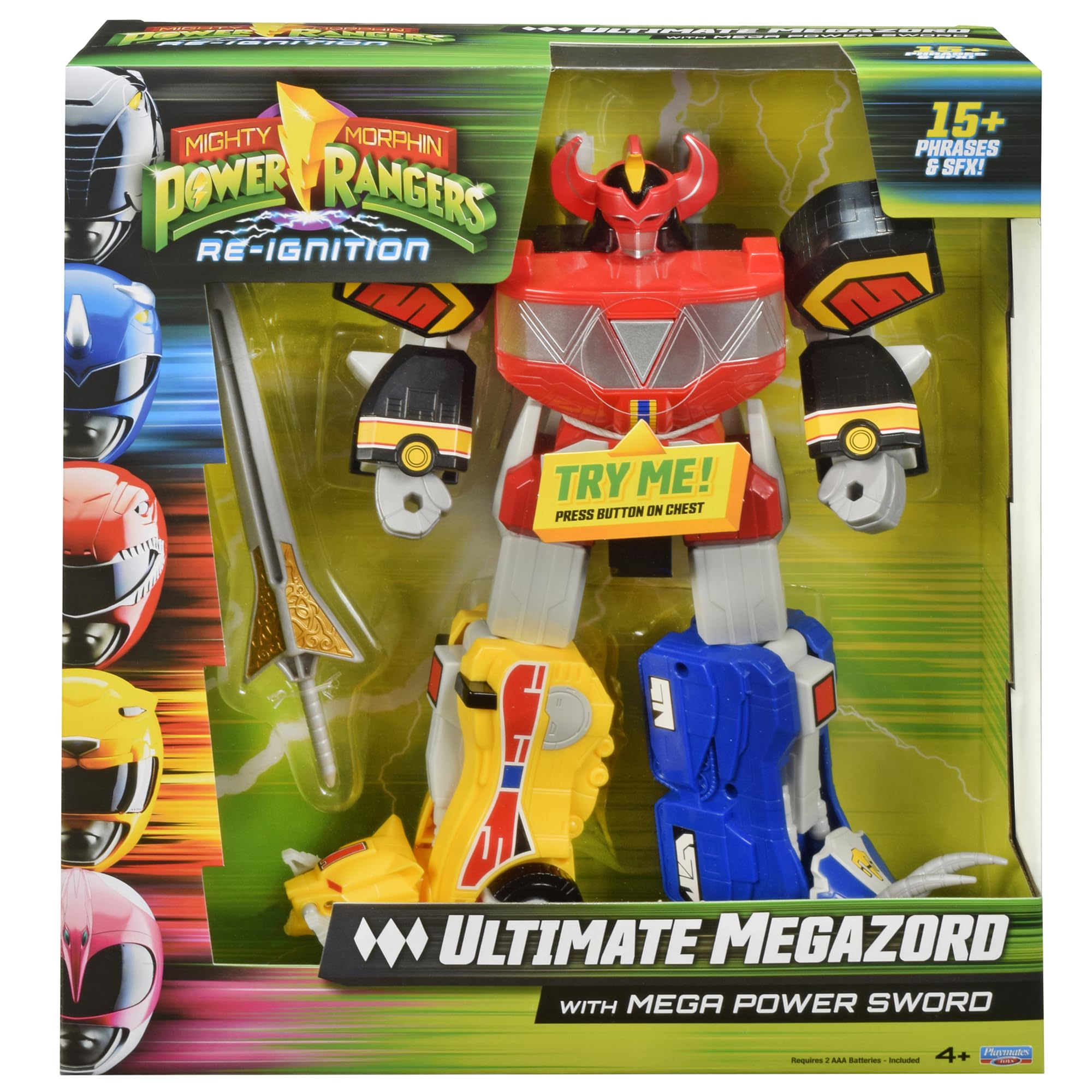 Power Rangers Mighty Morphin Ultimate Megazord Electronic Figure - Light-Up, Sound & Sword, Ages 4+ 4