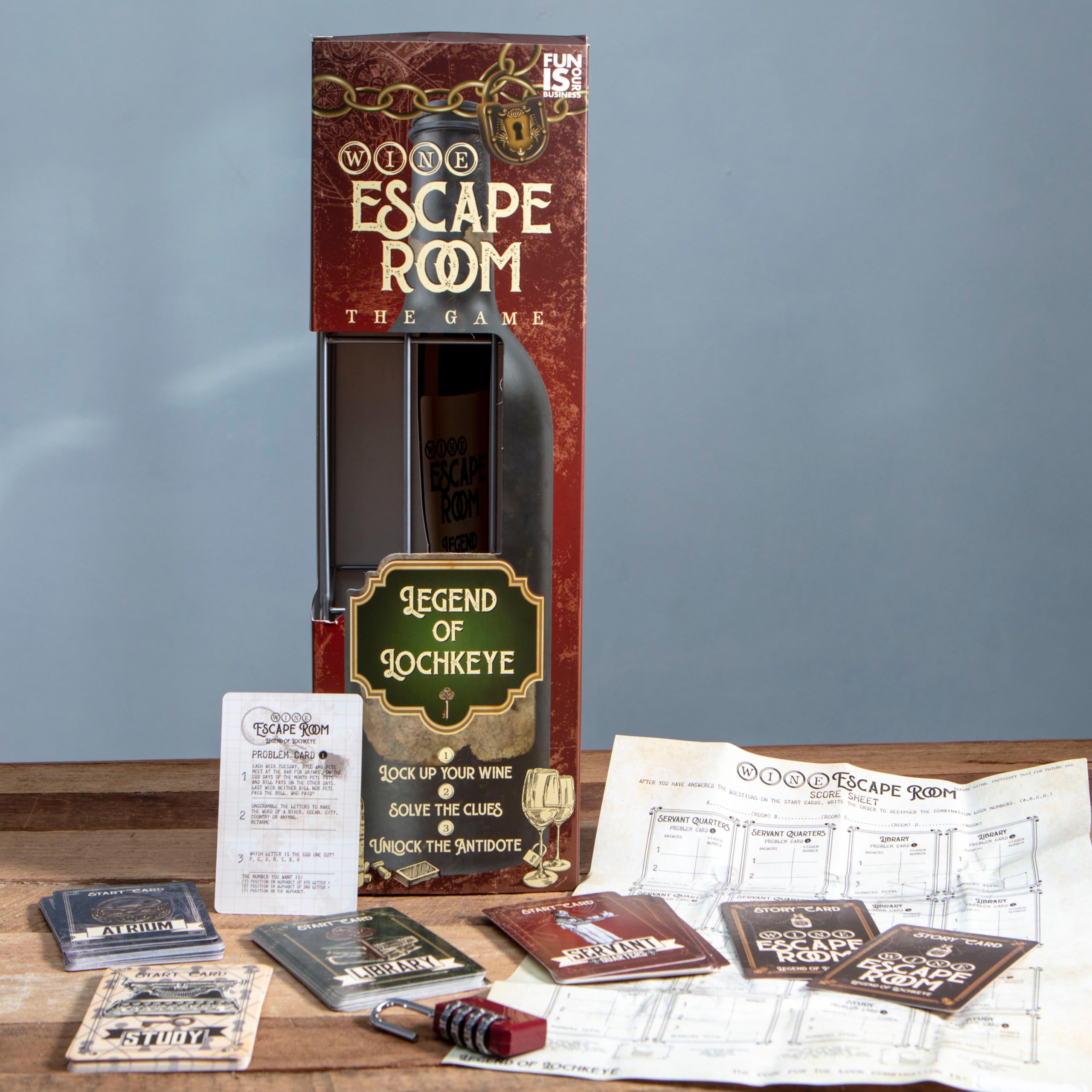 Boxer Gifts Wine Escape Room Game - Bottle Puzzle Box for Adults | Metal Cage | 54 Cards 6