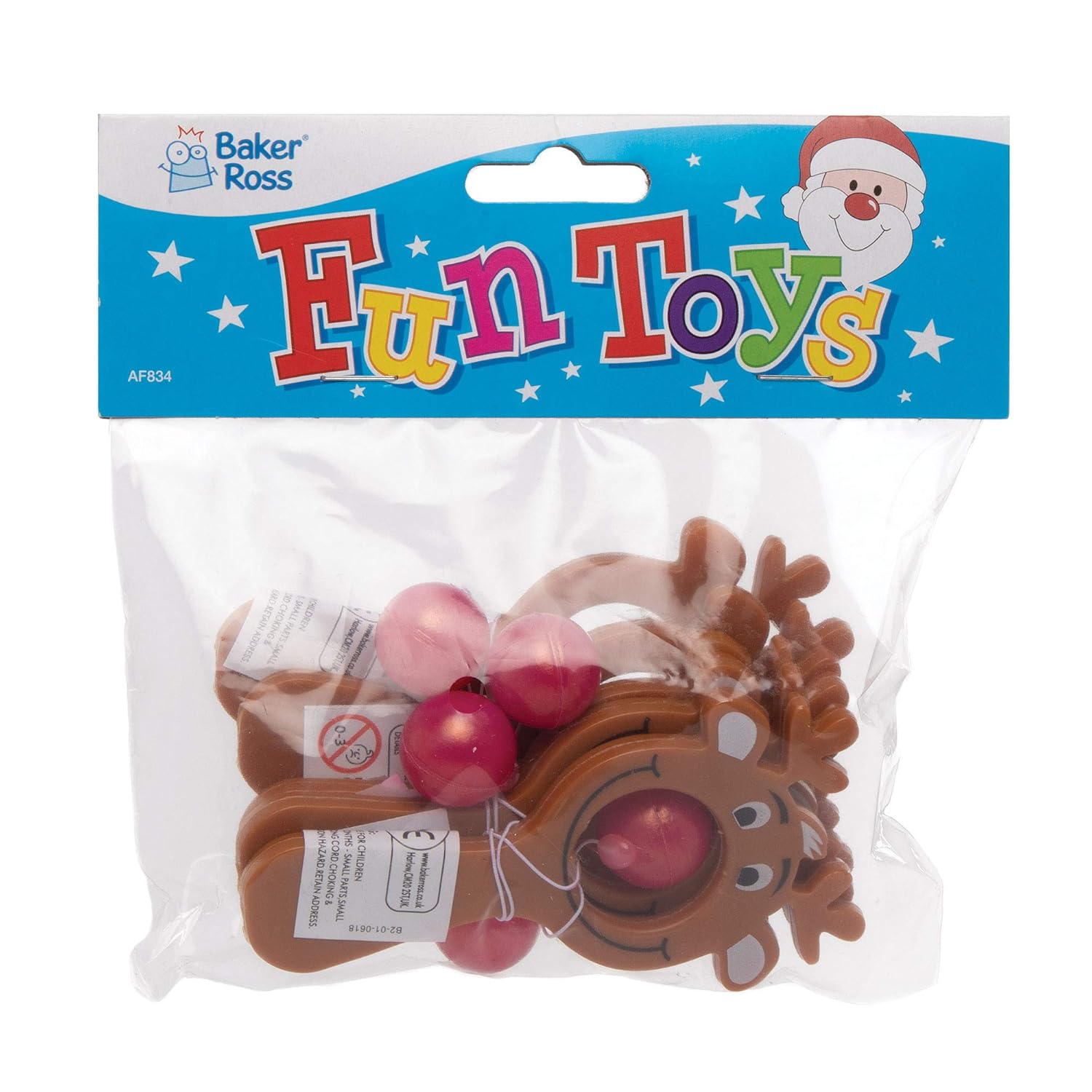 Baker Ross Mini Reindeer Bat & Ball Game - Christmas Party Favour for Kids (Pack of 5) 6
