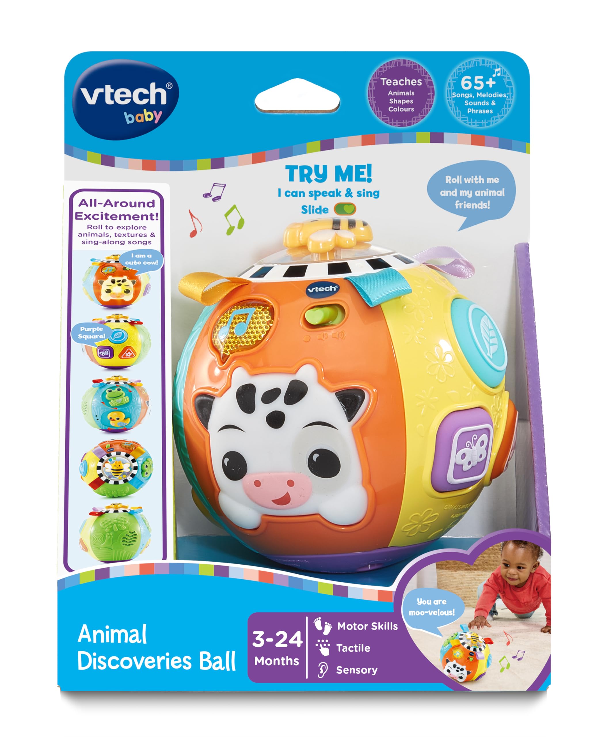 VTech Baby Animal Discoveries Ball - Interactive Learning Toy for 3 Months+ 6